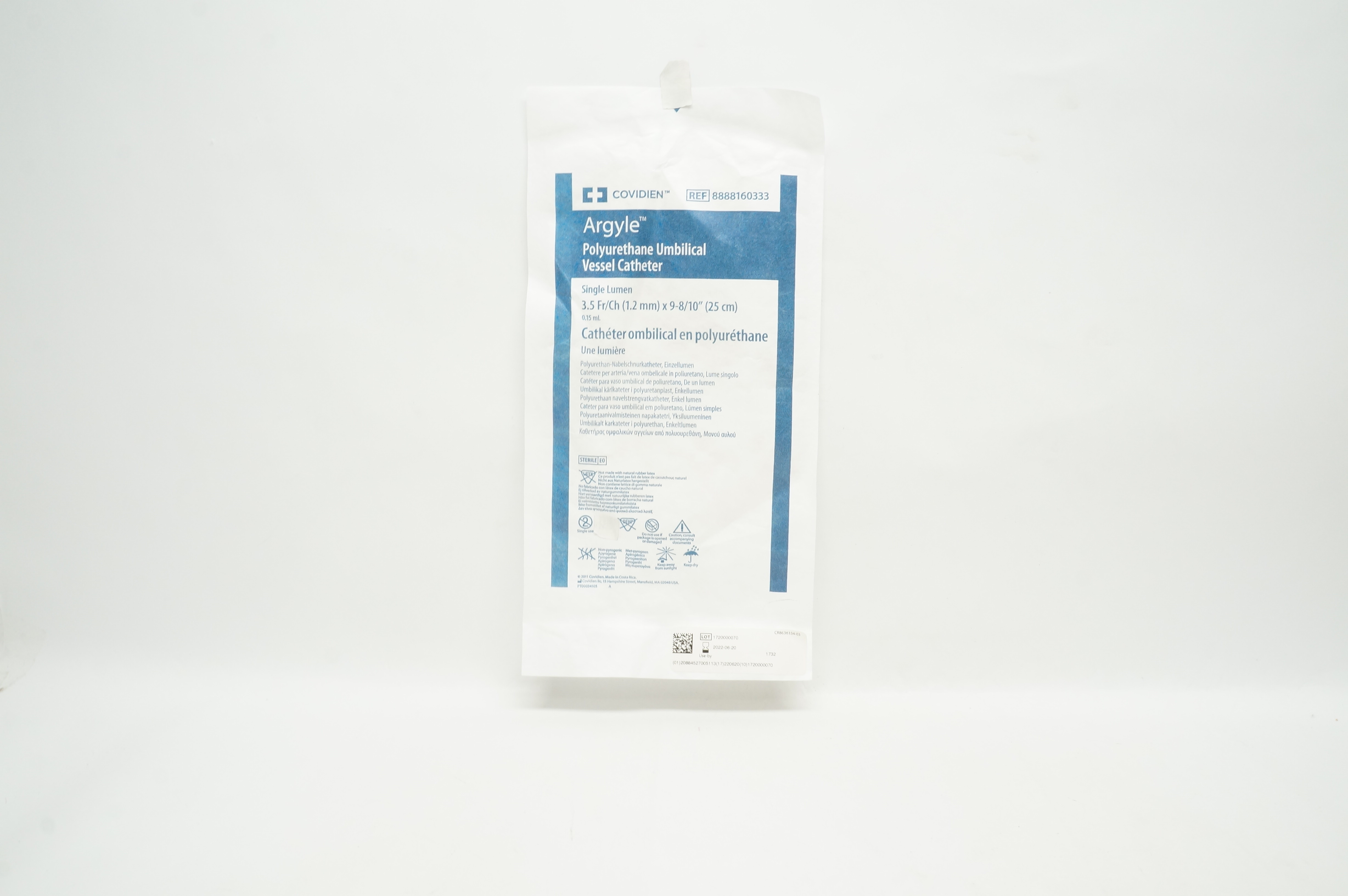 Covidien 8888160333 Argyle Umbilical Vessel Cath. 3.5Fr/Ch x 15inch x 0.15mL (x)