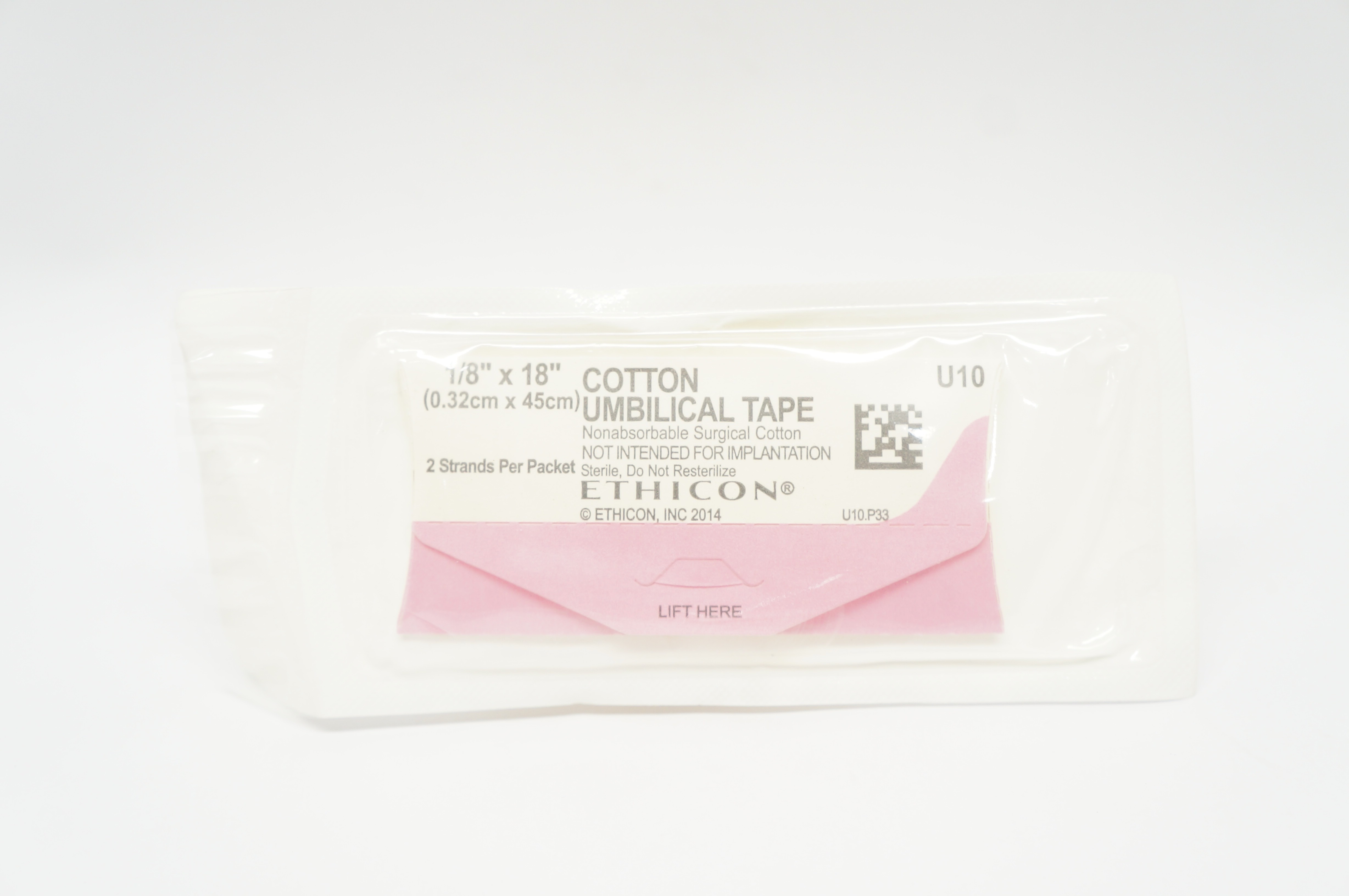 Ethicon U10 Cotton Umbilical Tape 1/8inch x 18inch (x)