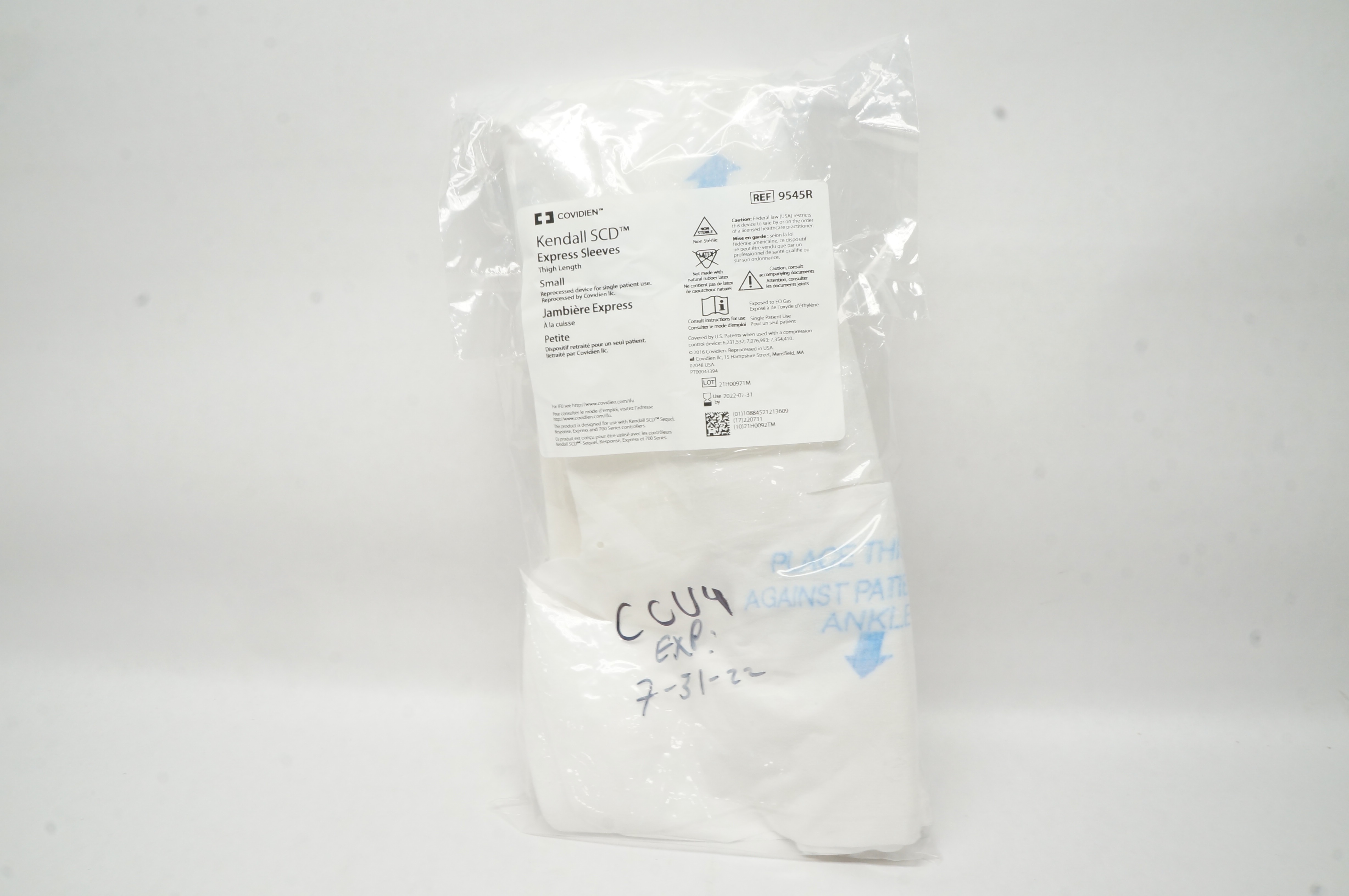 Scd Covers Covidien 9545R Kendall SCD Express Sleeves Thigh Length Small (x)