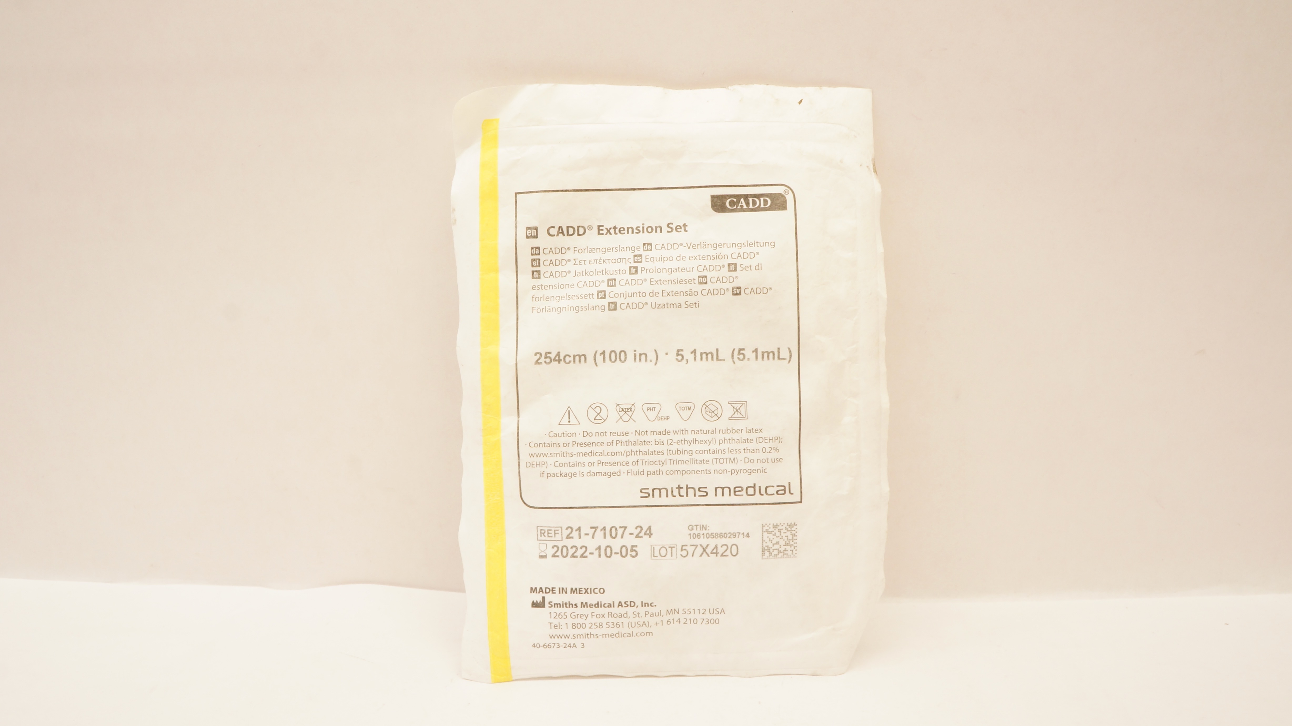 Smiths Medical 21-7107-24 Cadd Extension Set  100inch x 5.1ml (x)