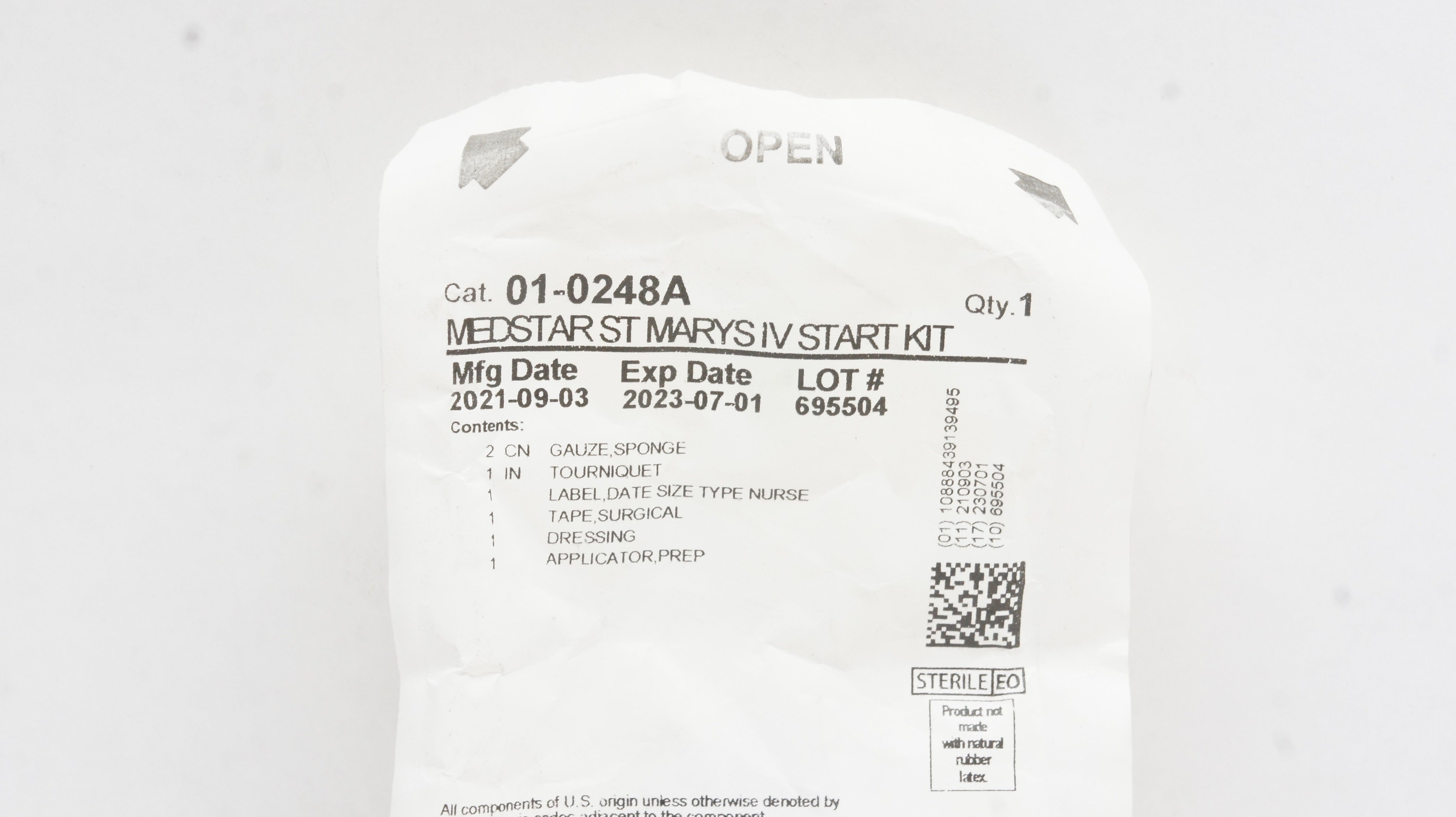 Cardinal Health 01-0248A Medstar ST Marys IV Start Kit