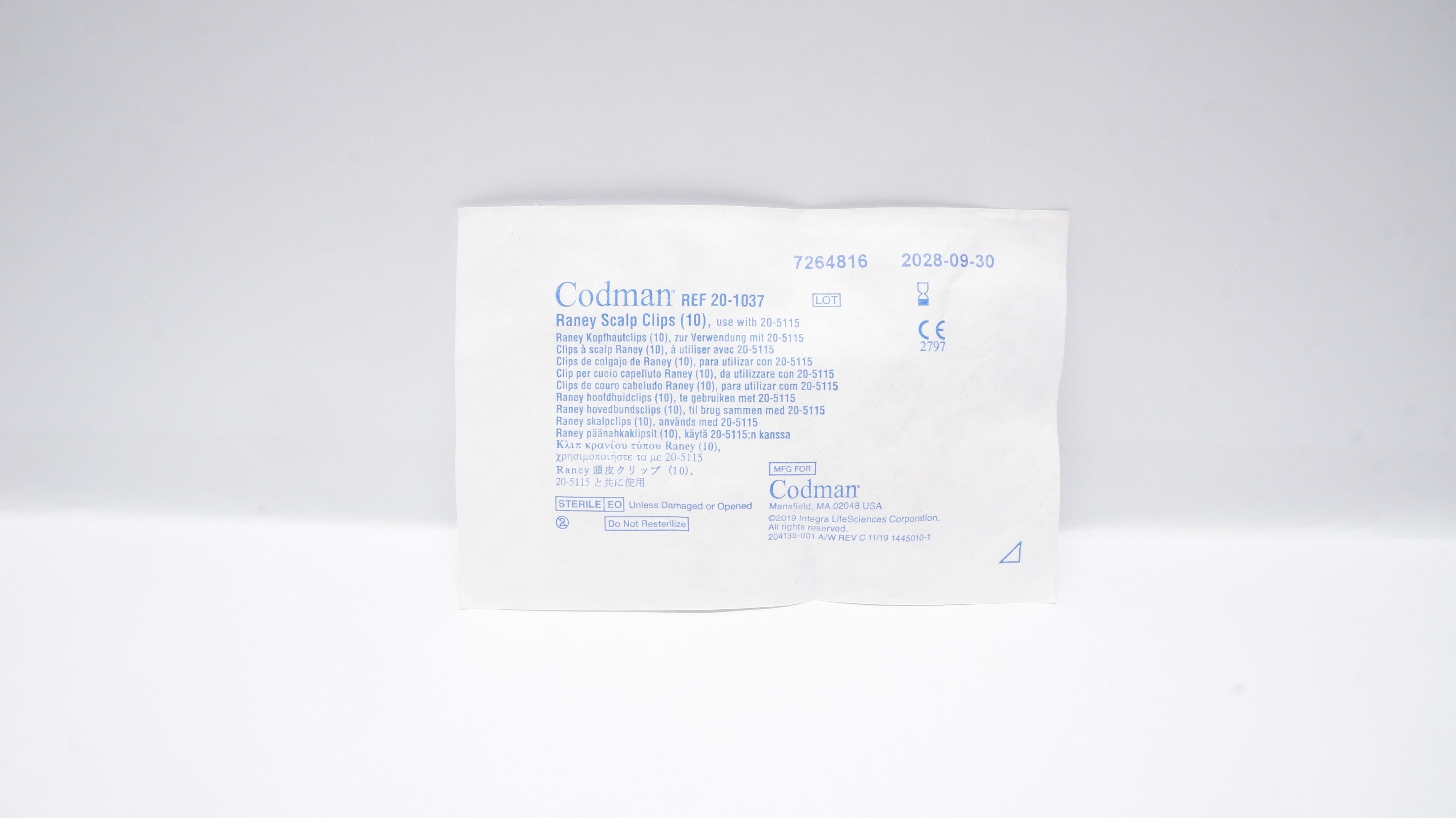 Codman 20-1037 Raney Scalp Clips - Pack of 10
