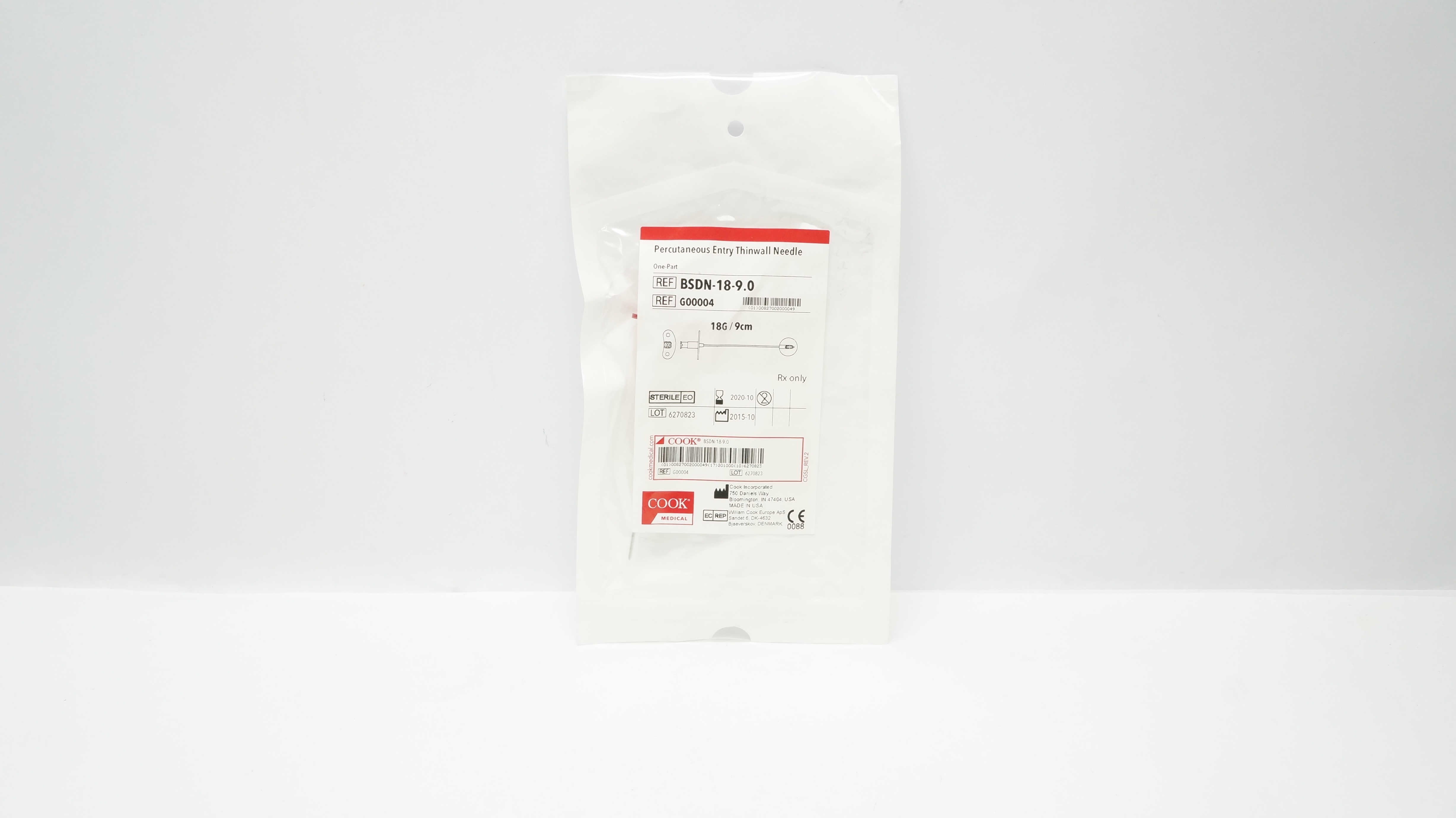 Cook Medical G00004 Percutaneous Entry Thinwall Ndle 18G/9cm (x)