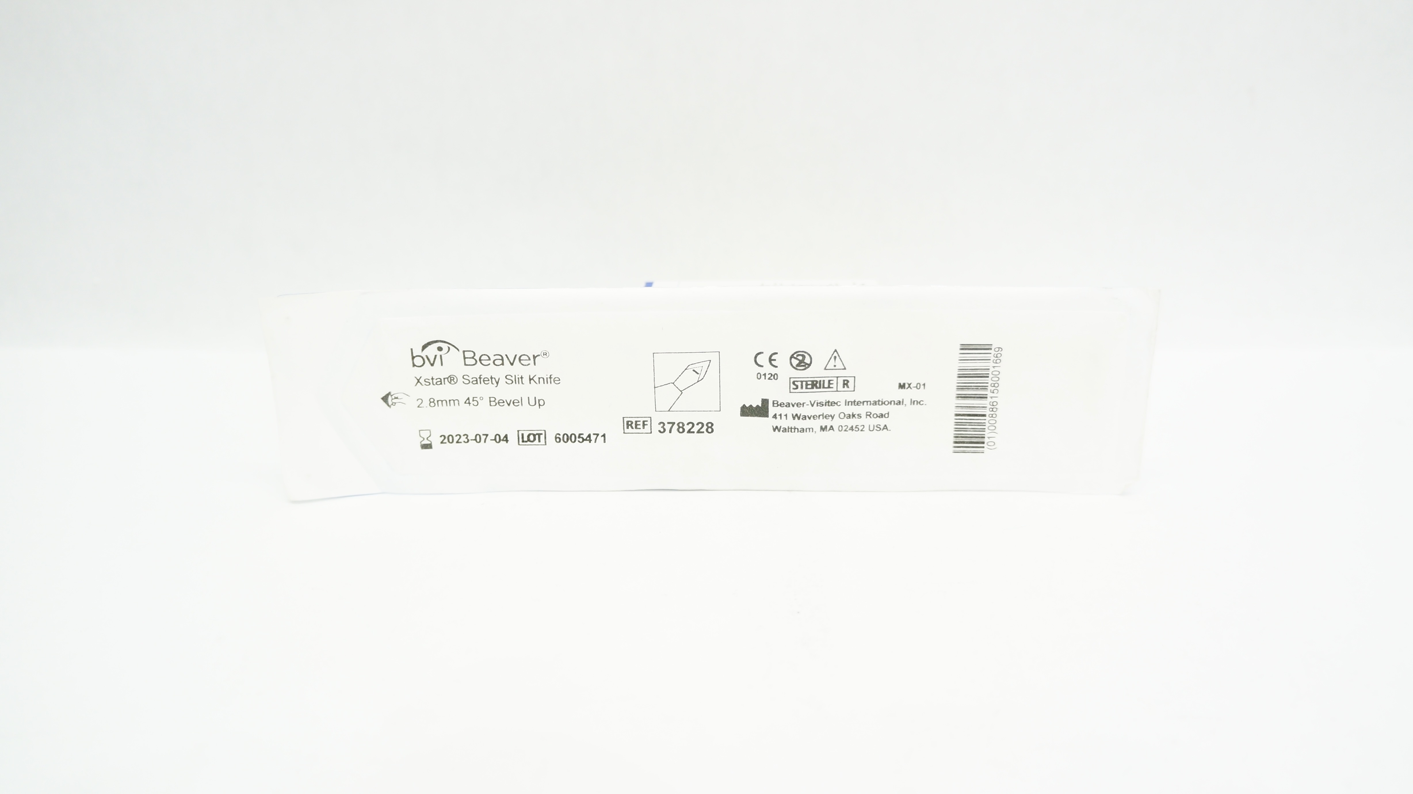 BVI Beaver 378228 Xstar Safety Slit Knife 2.8mm 45Degree Bevel Up (x)