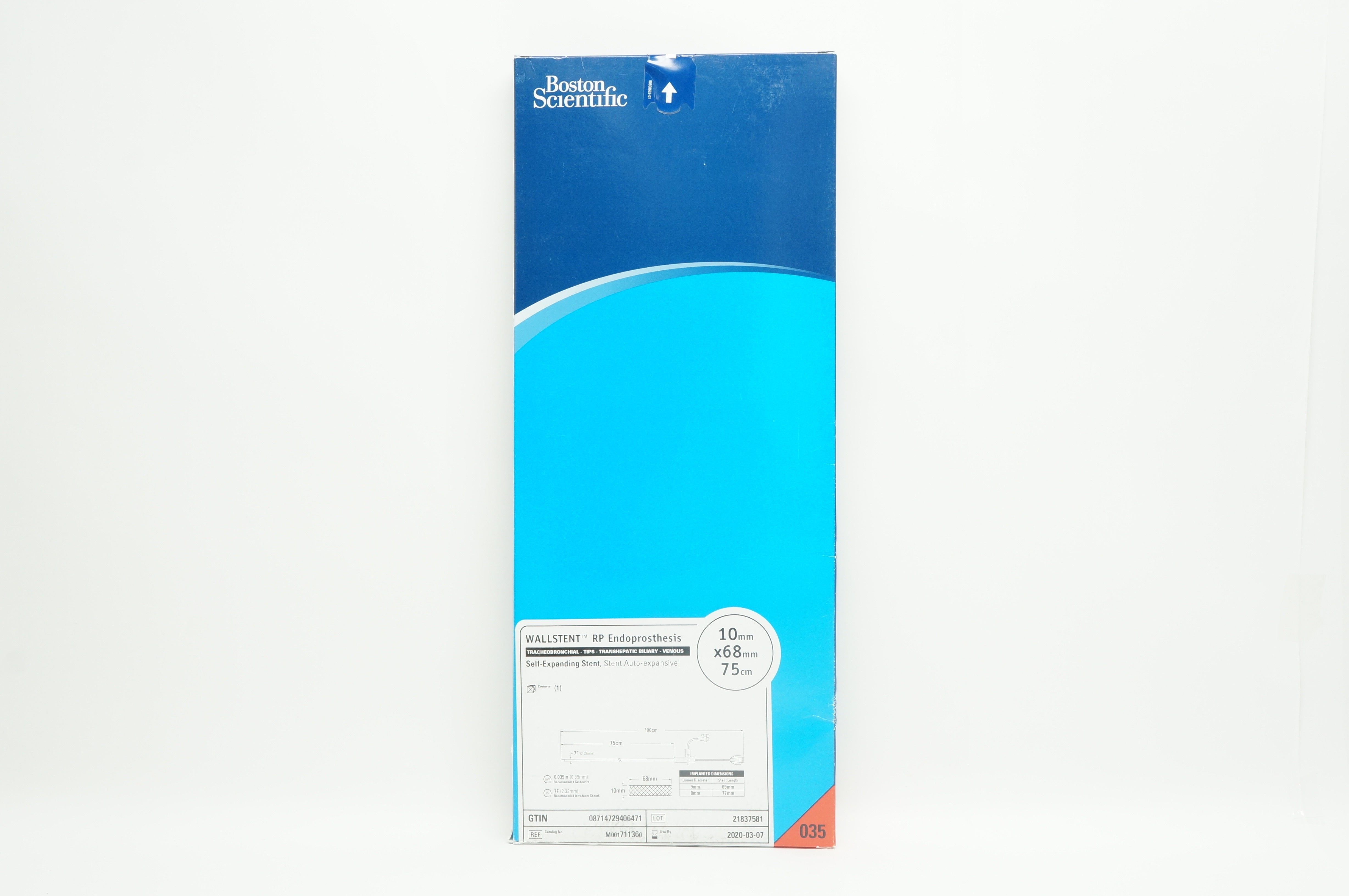 Wallstent M001711360 Endoprosthesis Self-Expanding Stnt. 7F x 68mm (x)