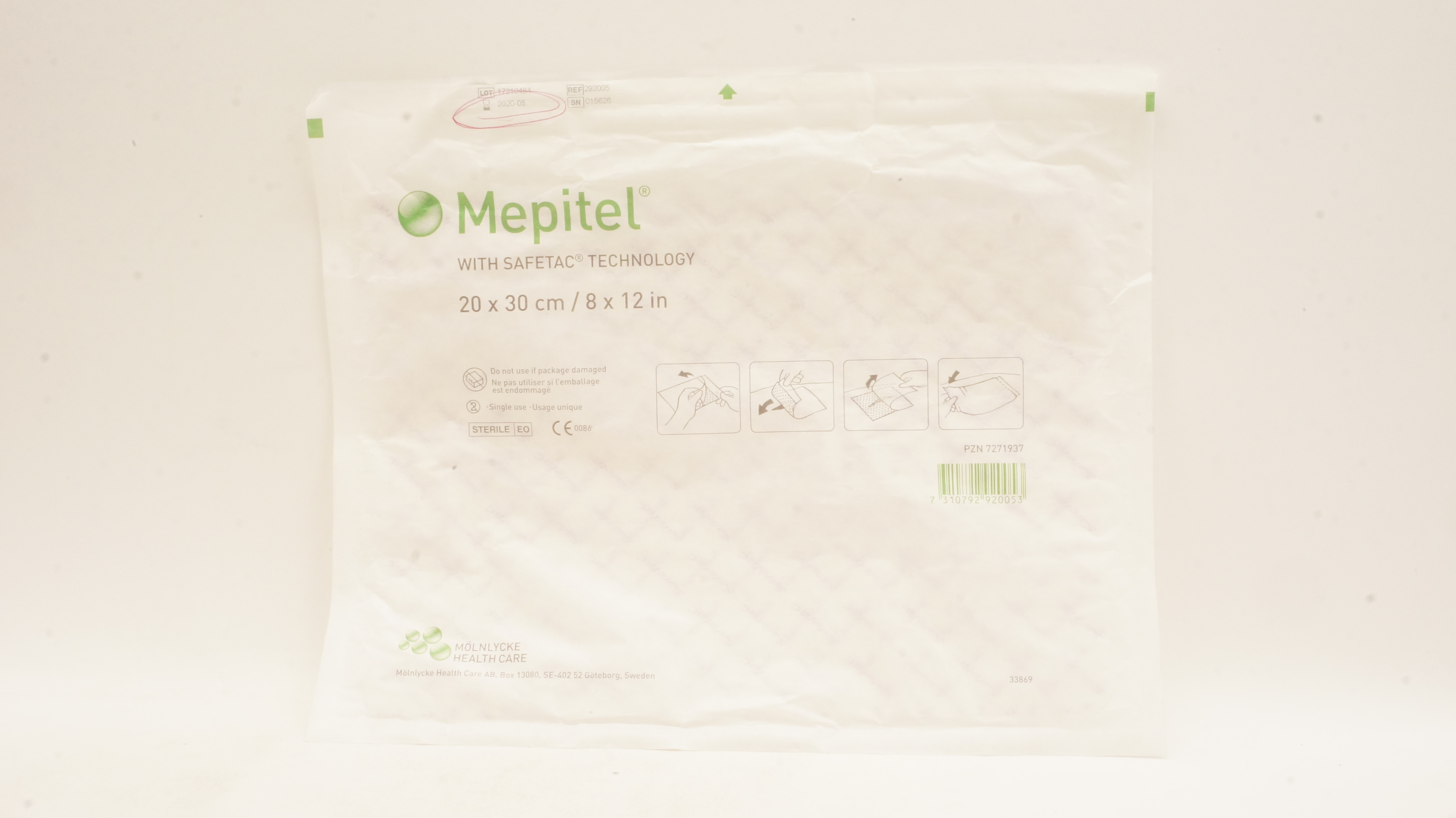 Mölnlycke 292005 Mepitel Soft Silicone Wound Contact Layer 8 x 12inch (x)