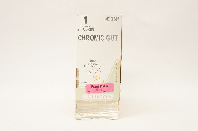 Ethicon 4995H 1 CHROMIC GUT, MO-5 31mm 1/2c Taper, 27 (x) - Box of 36