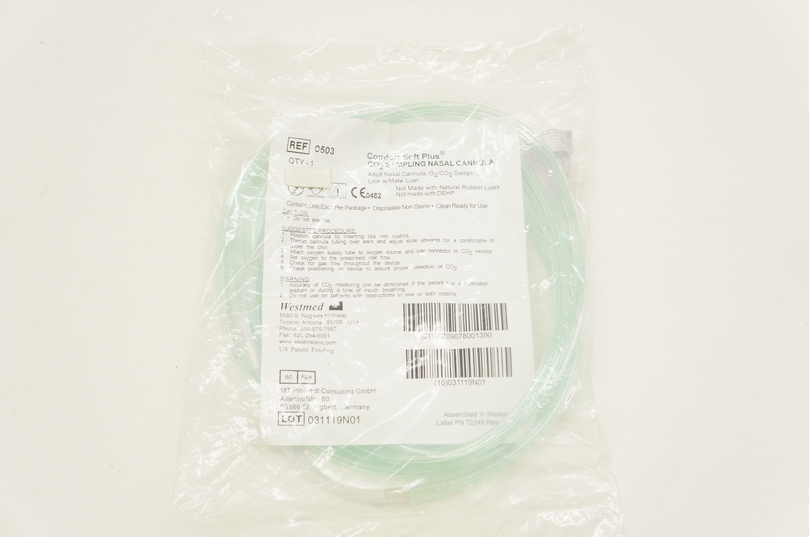 Westmed 0503 Comfort Soft Plus CO2 Sampling Nasal Cannula