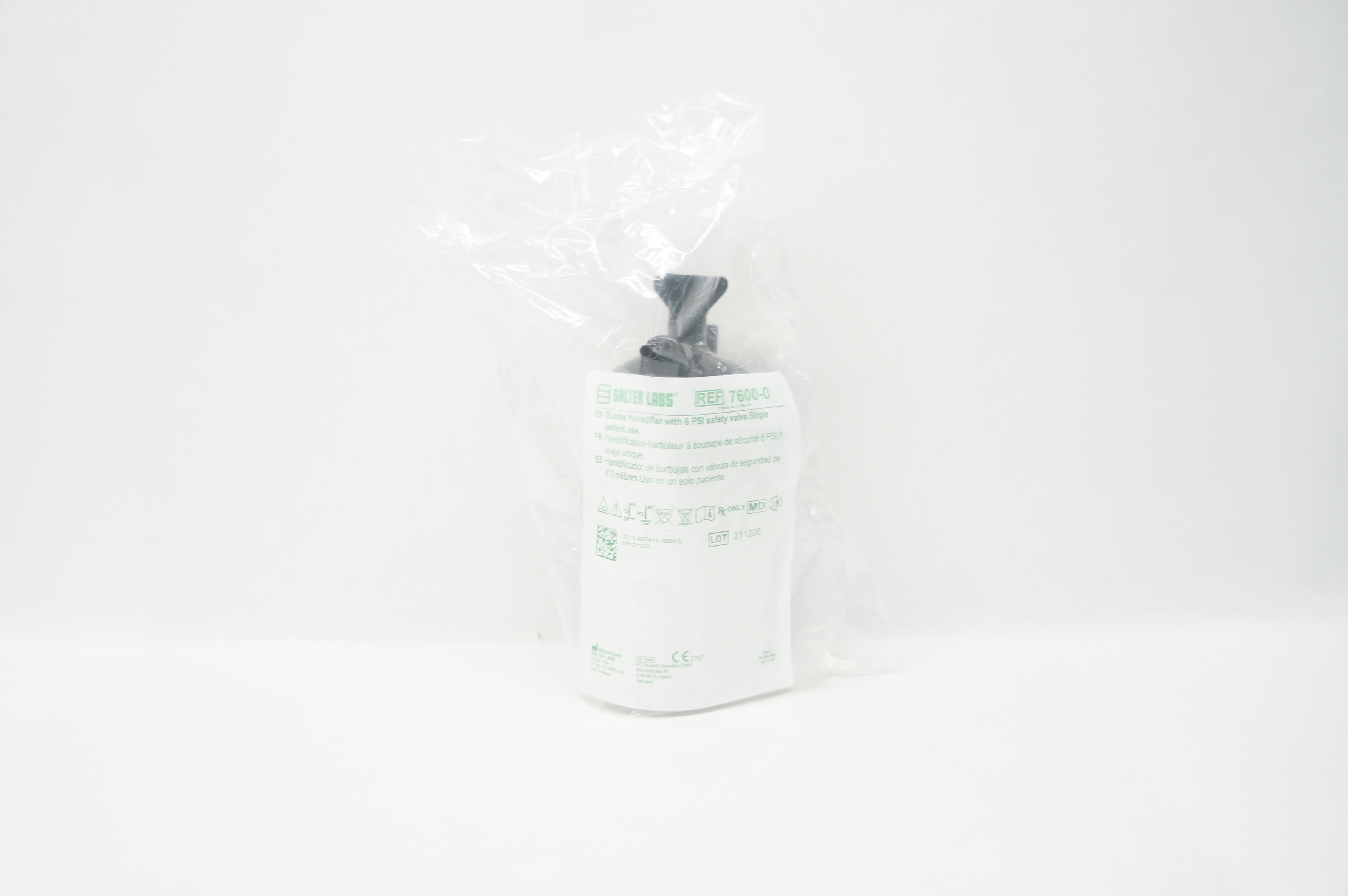 Salter Labs 7600-0 Bubble Humidifier w/6PSI Safety Valve
