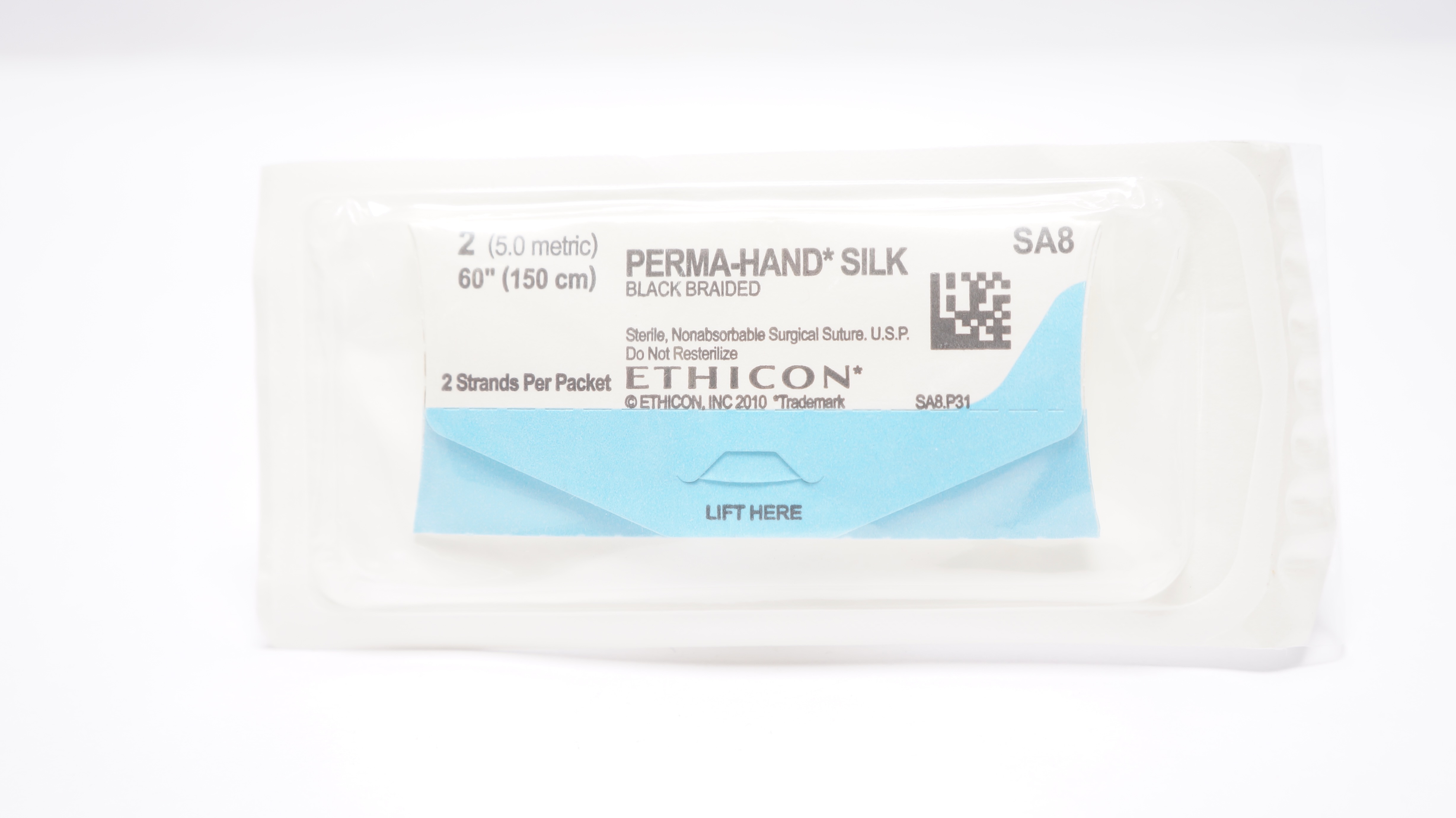 Ethicon SA8 2 Perma-Hand Silk Black Braided Surgical Stre. 60 inch (x)