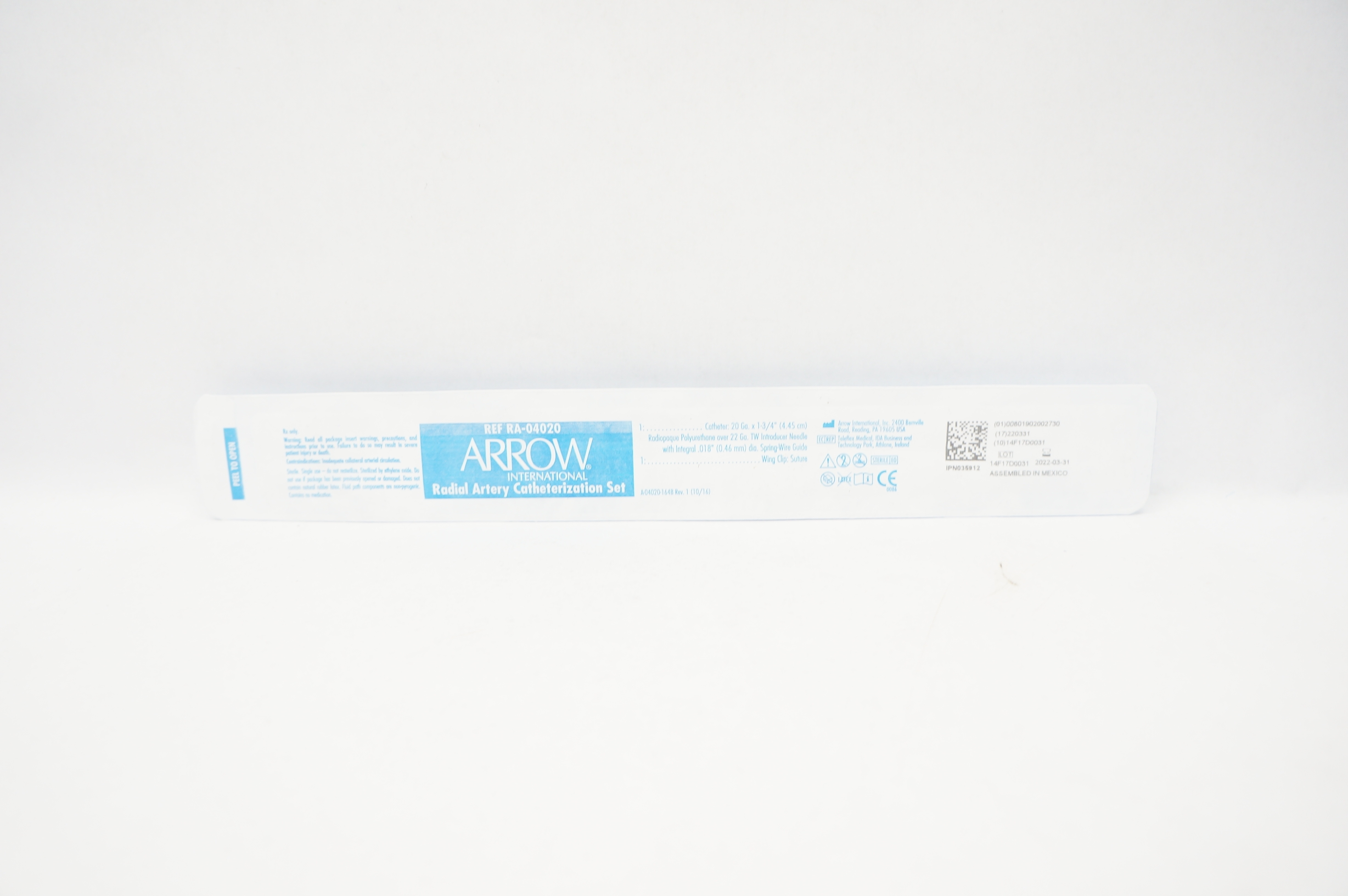 Arrow RA-04020 Radial Artery Catheterization Set 20Ga x 1-3/4inch (x)