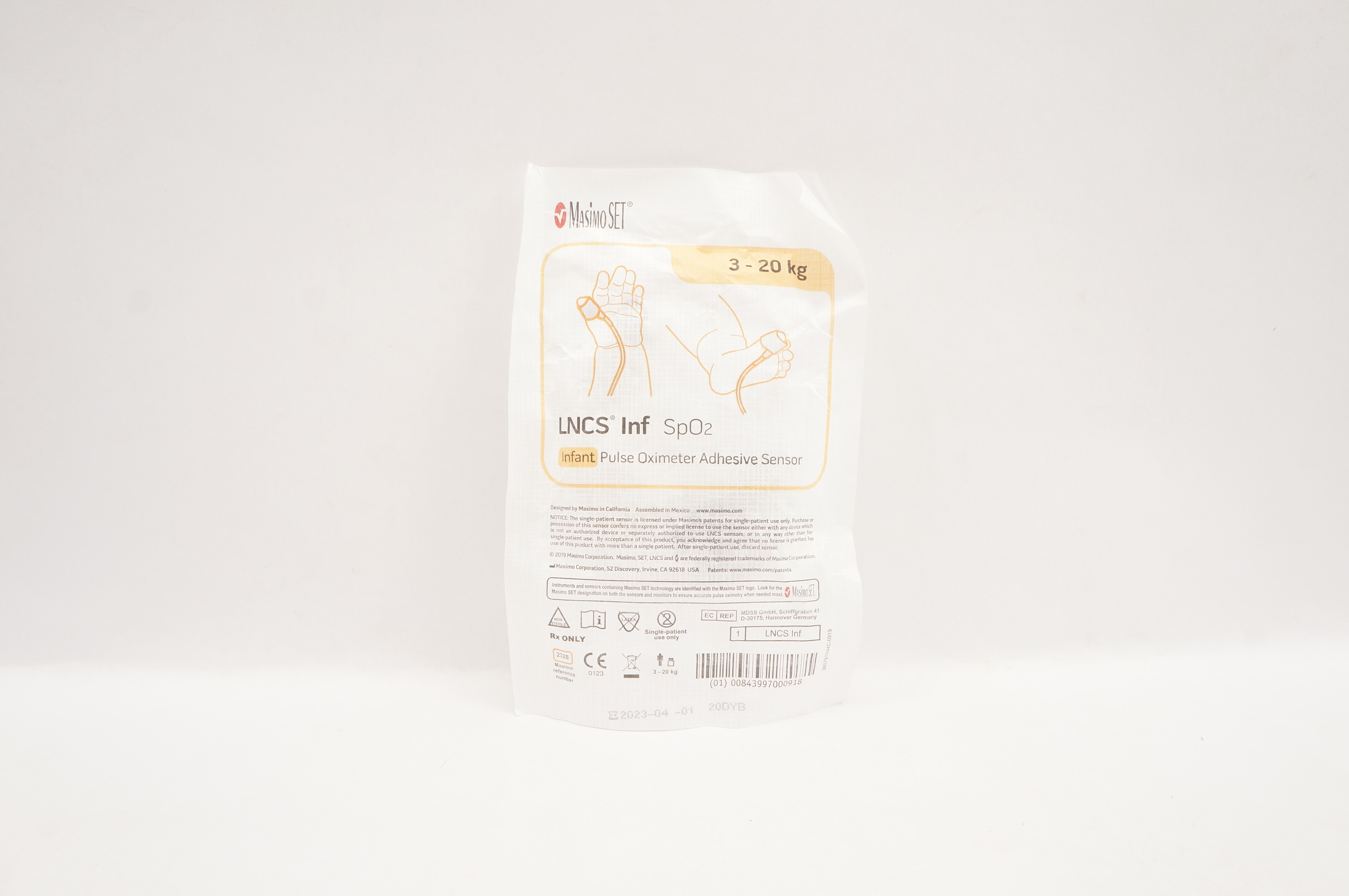 MasimoSet 2328 LNCS Infant SpO2 Pulse Oximeter Adhesive Sensor 3kg - 20kg