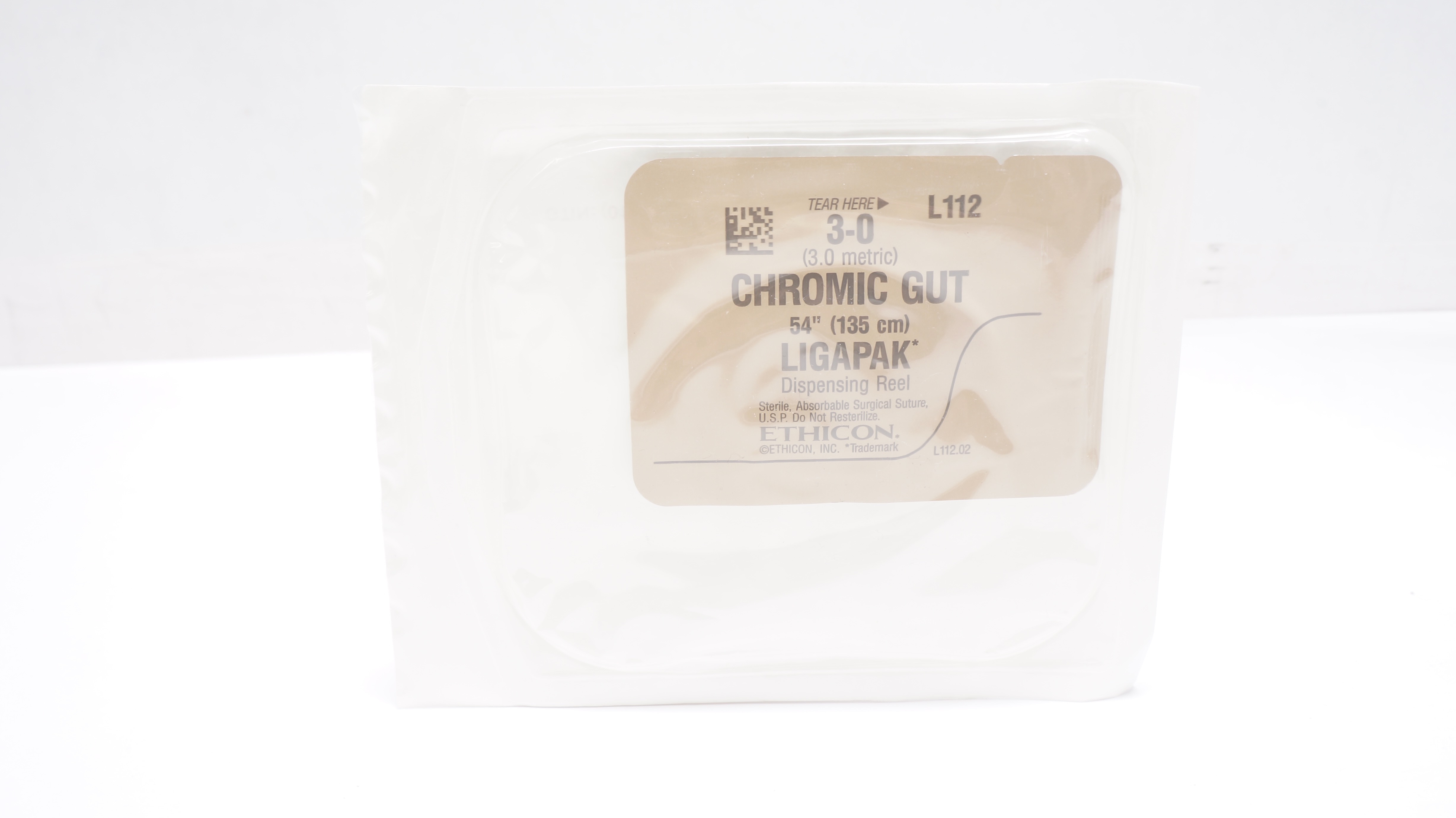 Ethicon L112 3-0 Chromic Gut Surgical Stre Ligapak Dispensing Reel 54inch (x)