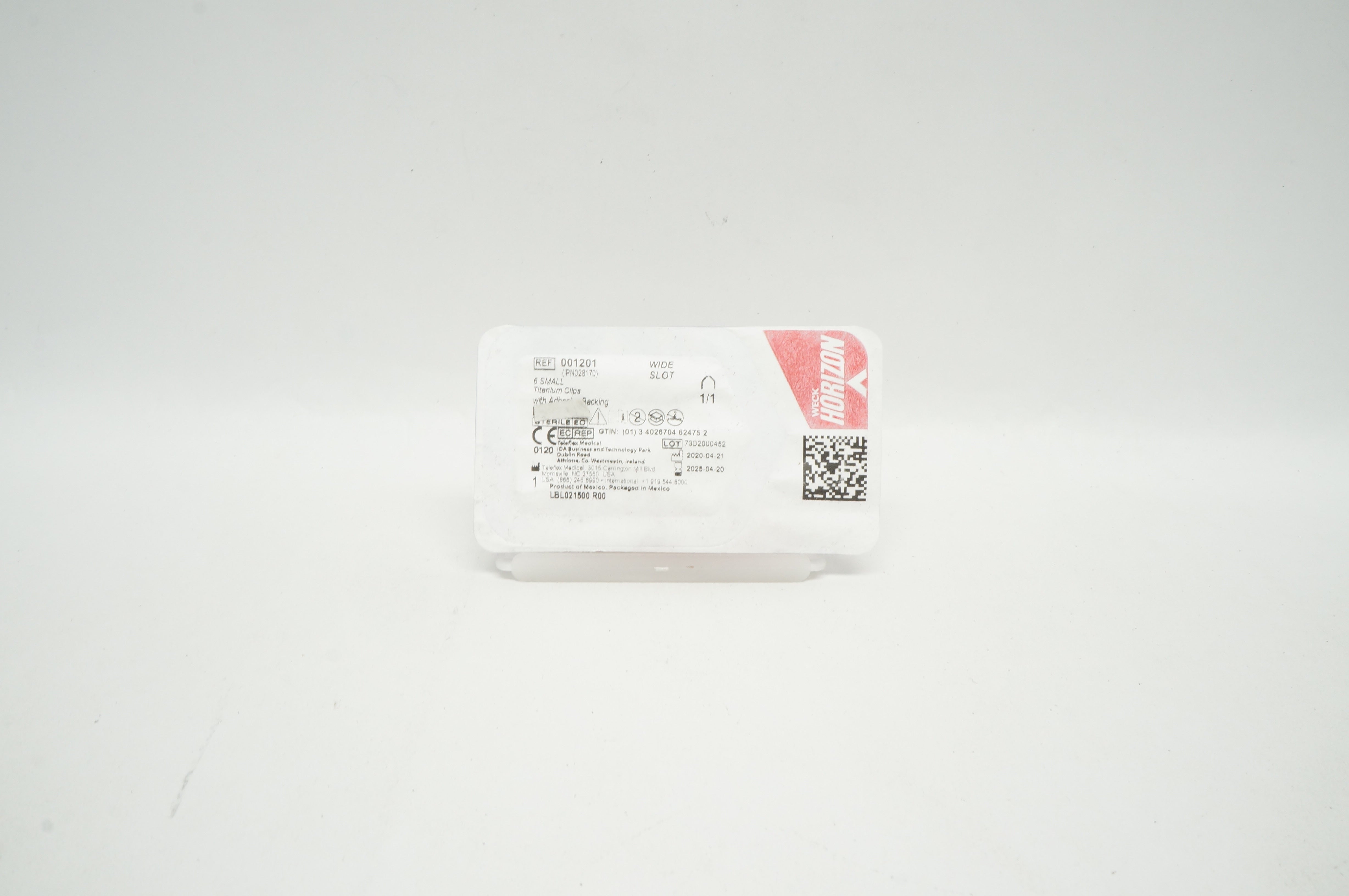 Weck Horizon 001201 Teleflex 6 Small Titanium Clips with Adhesive Backing