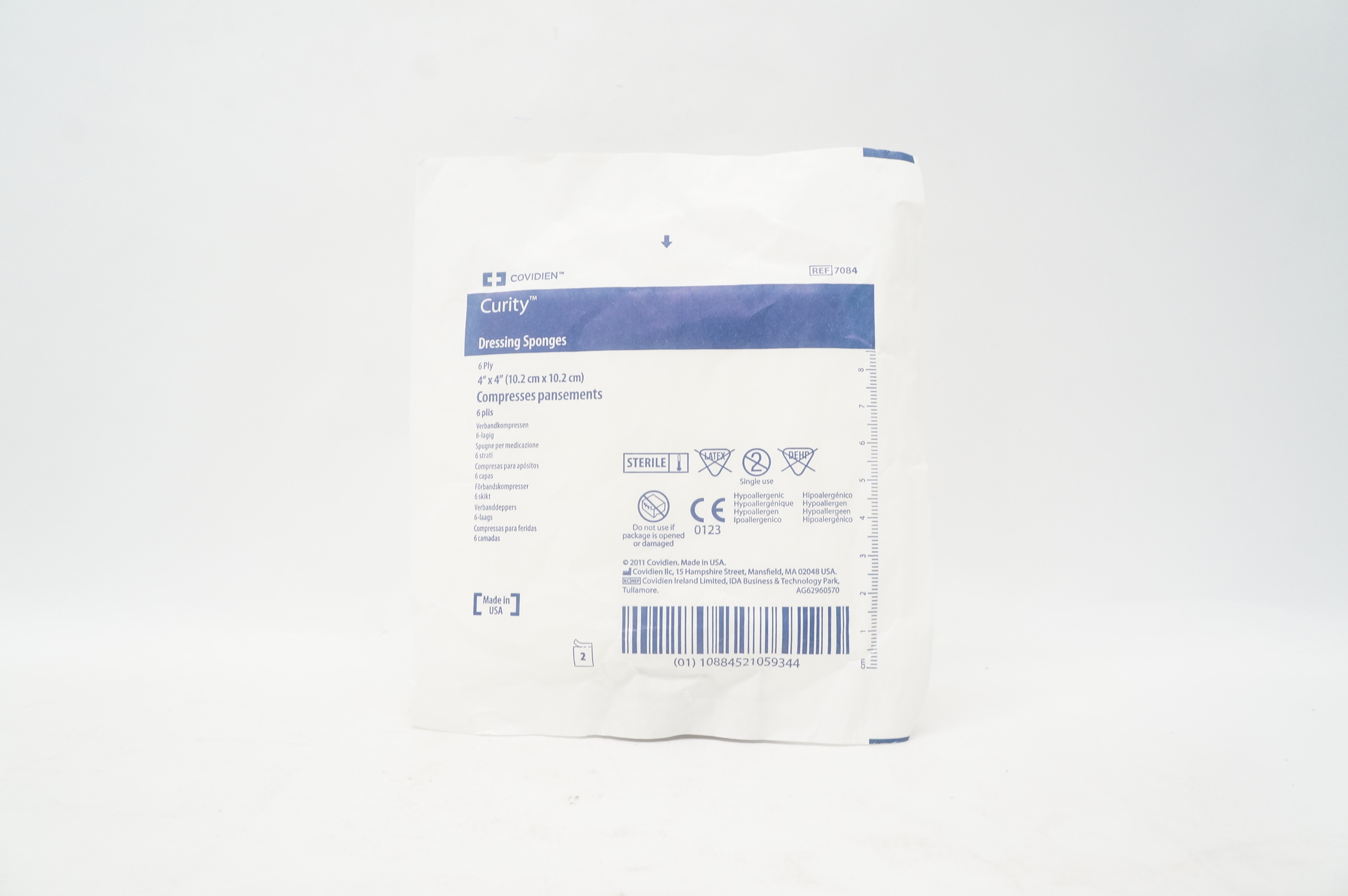 Covidien 7084 Curity Dressing Sponges 6 Ply 4 inch x 4 inch - Pack of 2