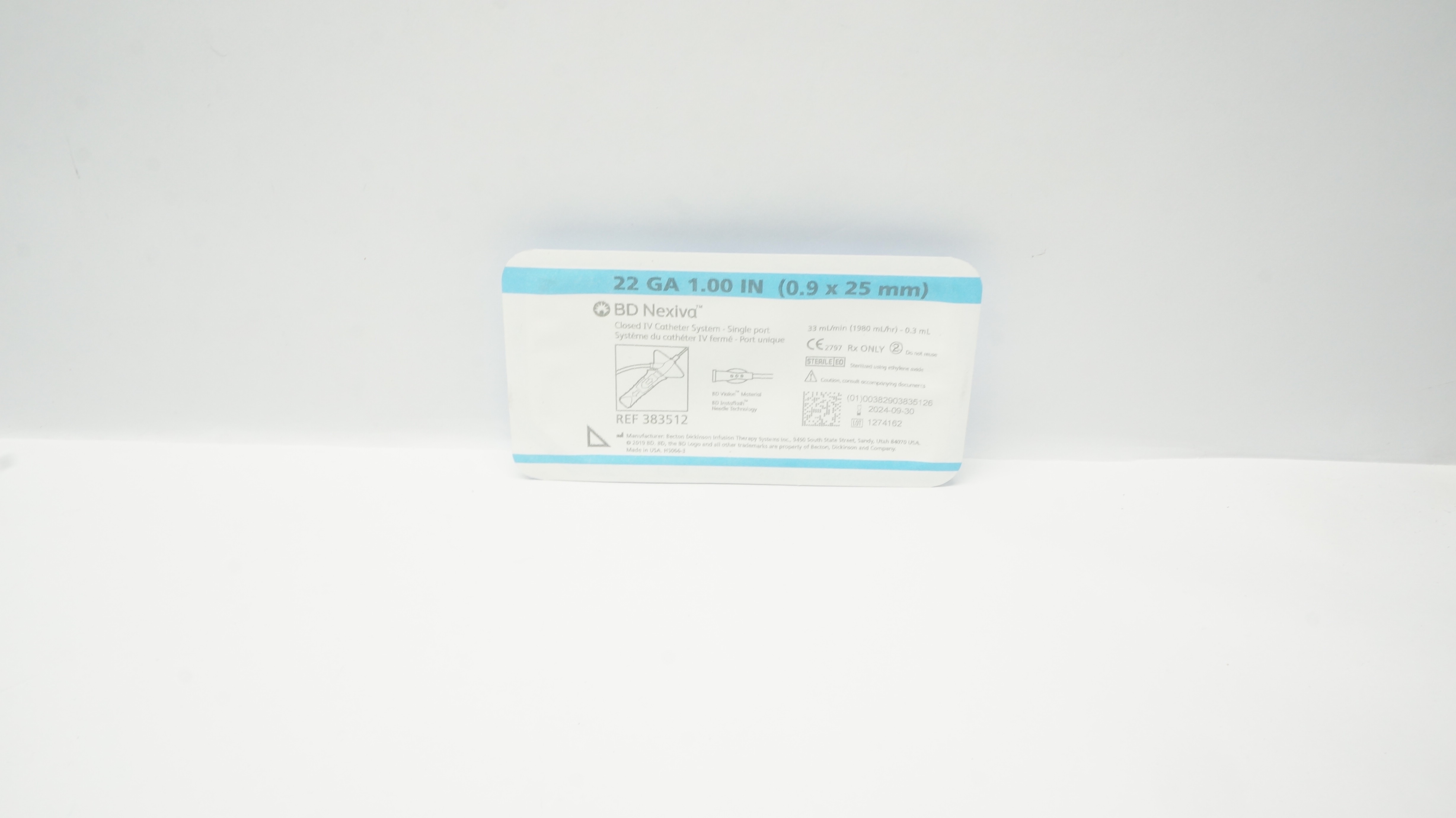 BD 383512 Nexiva Clodsed IV Cath. System - Single Port 22GA x 1.00inch (x)