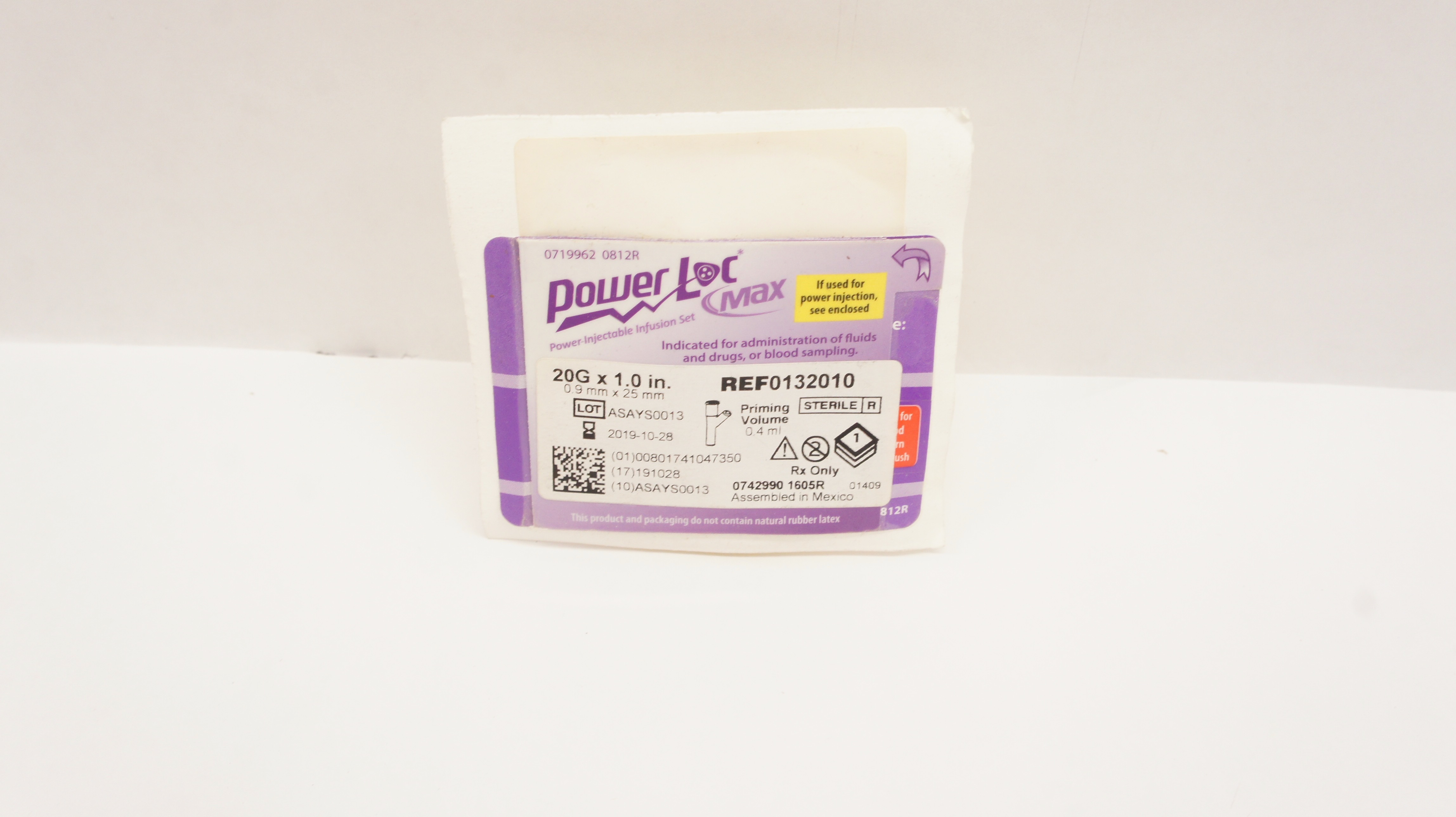 Bard 0132010 PowerLoc Max Injectable Infusion Set 20G x 1.0In (x)