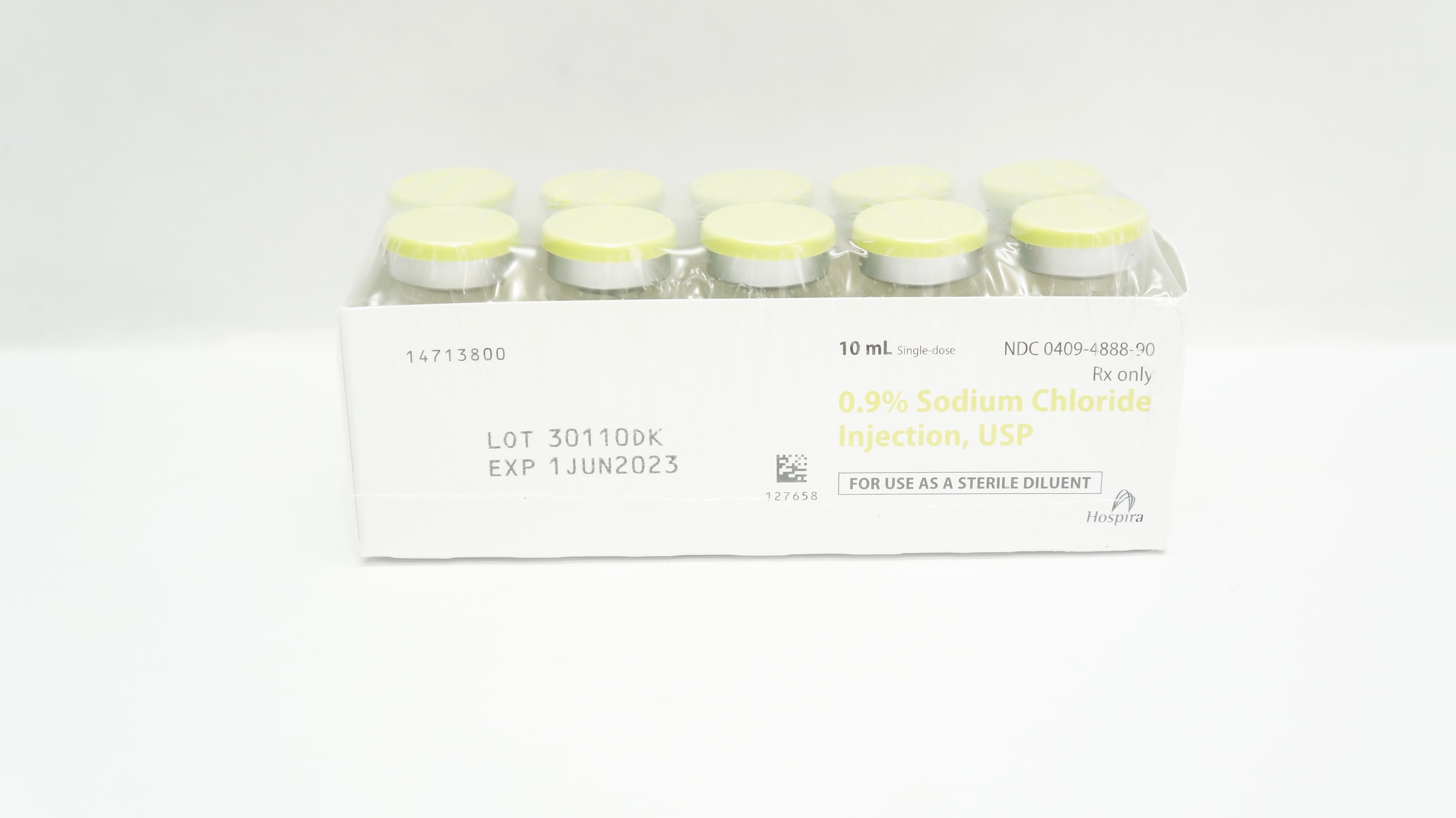 Hospira NDC 0409488890 0.9 Sodium Chloride Injection,USP 10ml (x