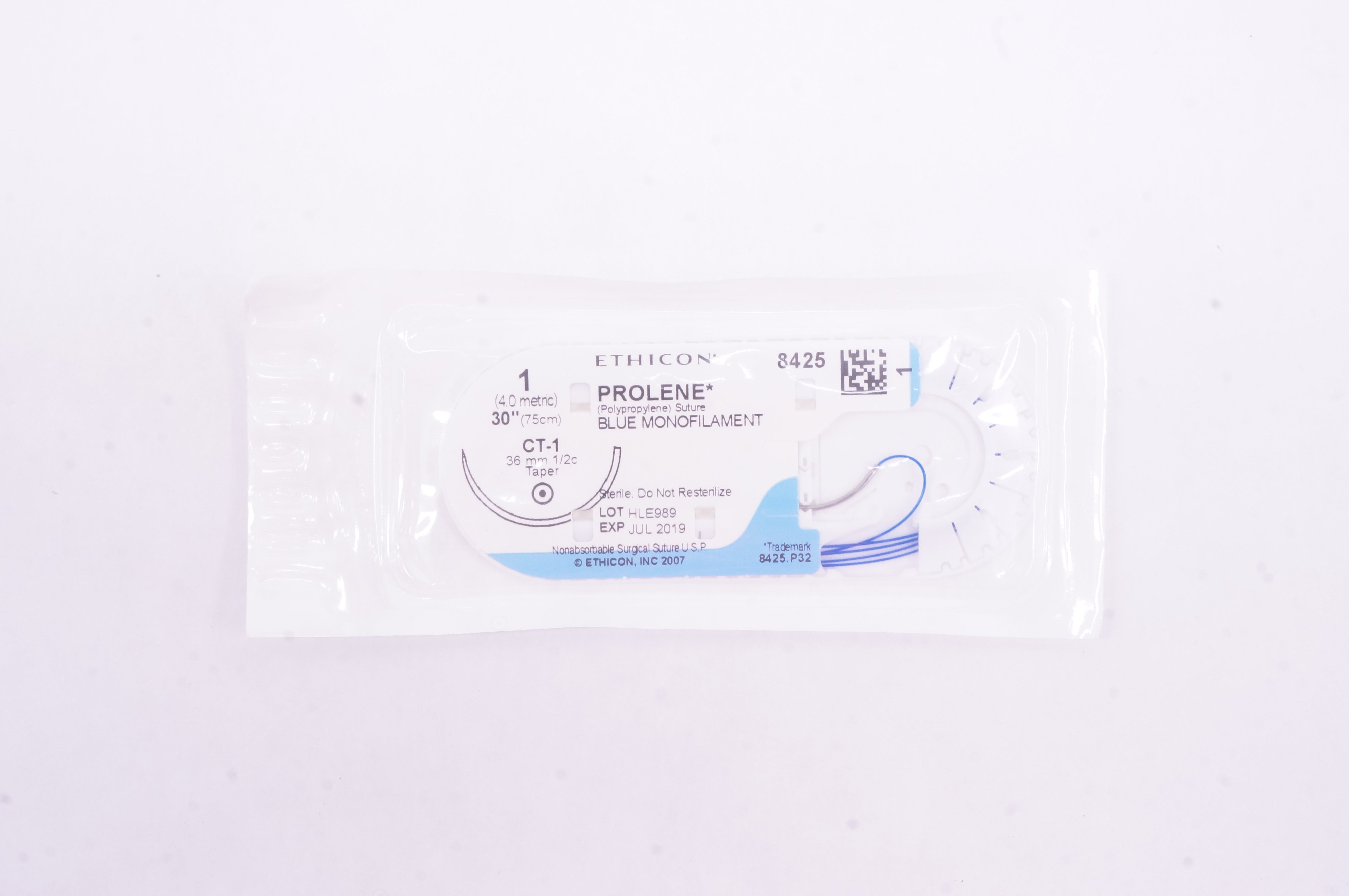 Ethicon 8425 1 Prolene Polypropylene Stre CT 1 36mm 1 2c Taper 30 Inch x ethicon-8425-1-prolene-polypropylene-stre-ct-1-36mm-1-2c-taper-30-inch-x
