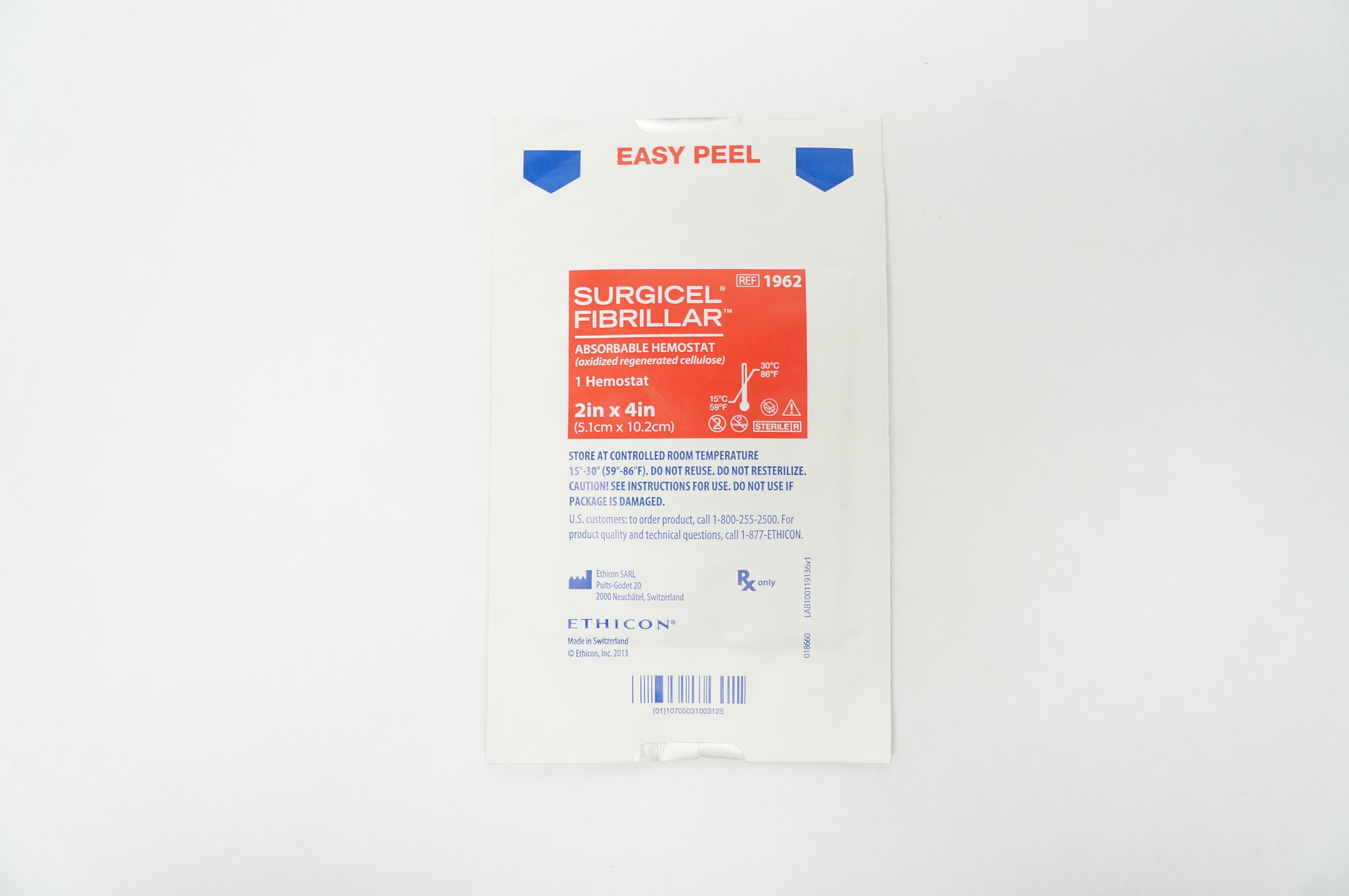 Ethicon 1962 Surgicel Fibrillar Absorbable Hemostat 2 inch x 4 inch (x)