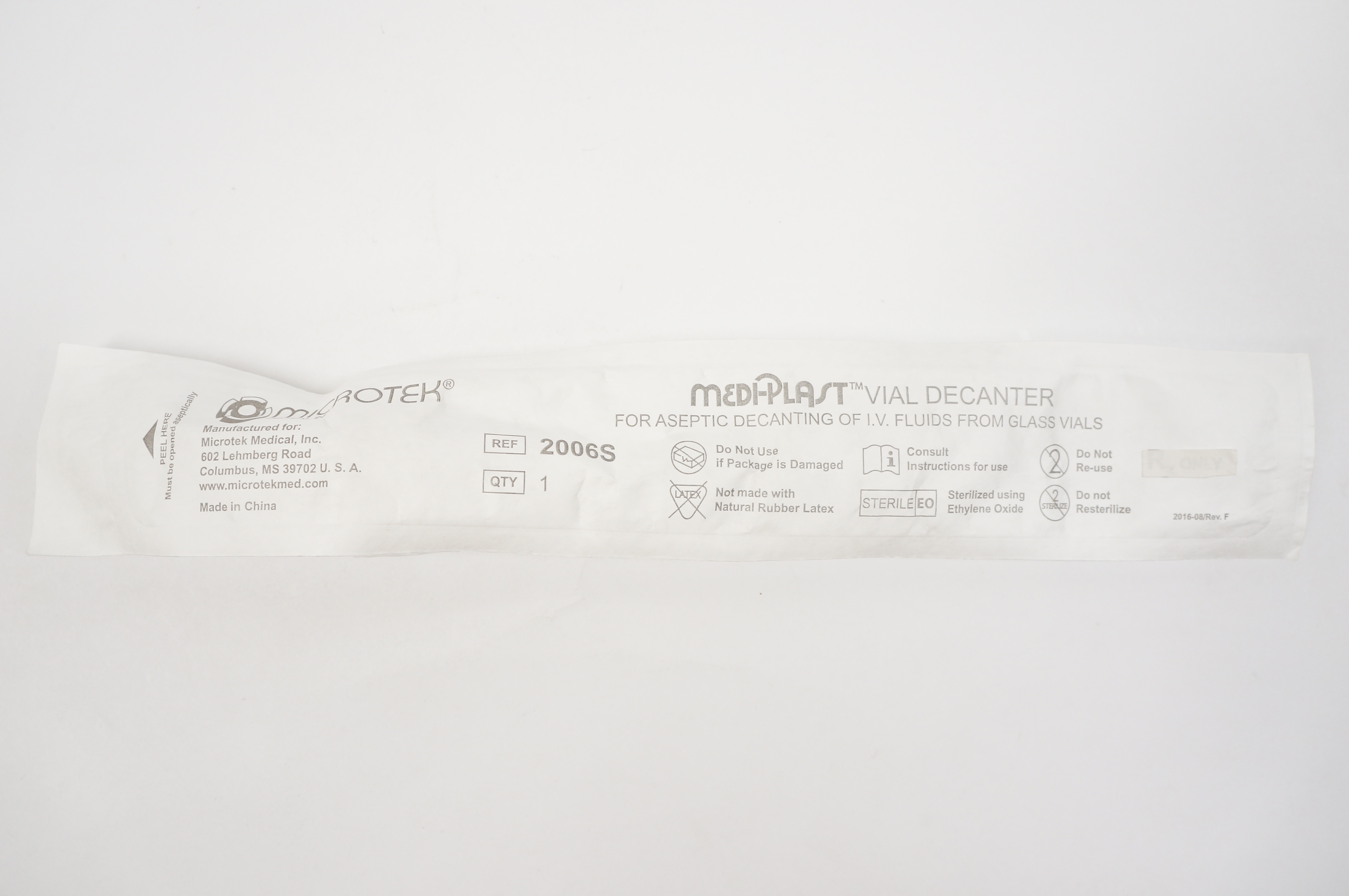 MICROTEK 2006S MEDI-PLAST Vial Decanter (x)