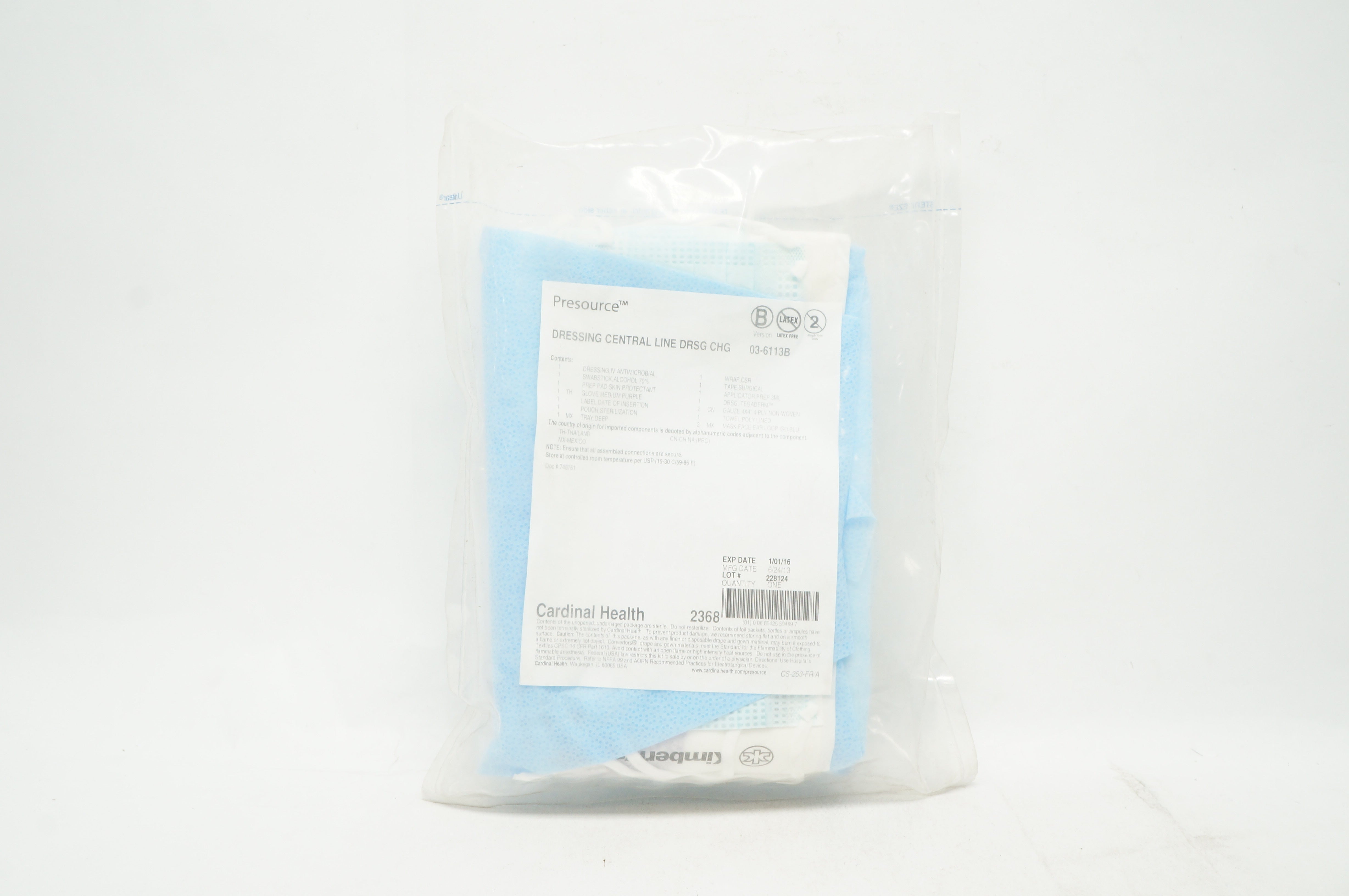 Cardinal Health 03-6113B Presource Dressing Central Line DRSG CHG (x)