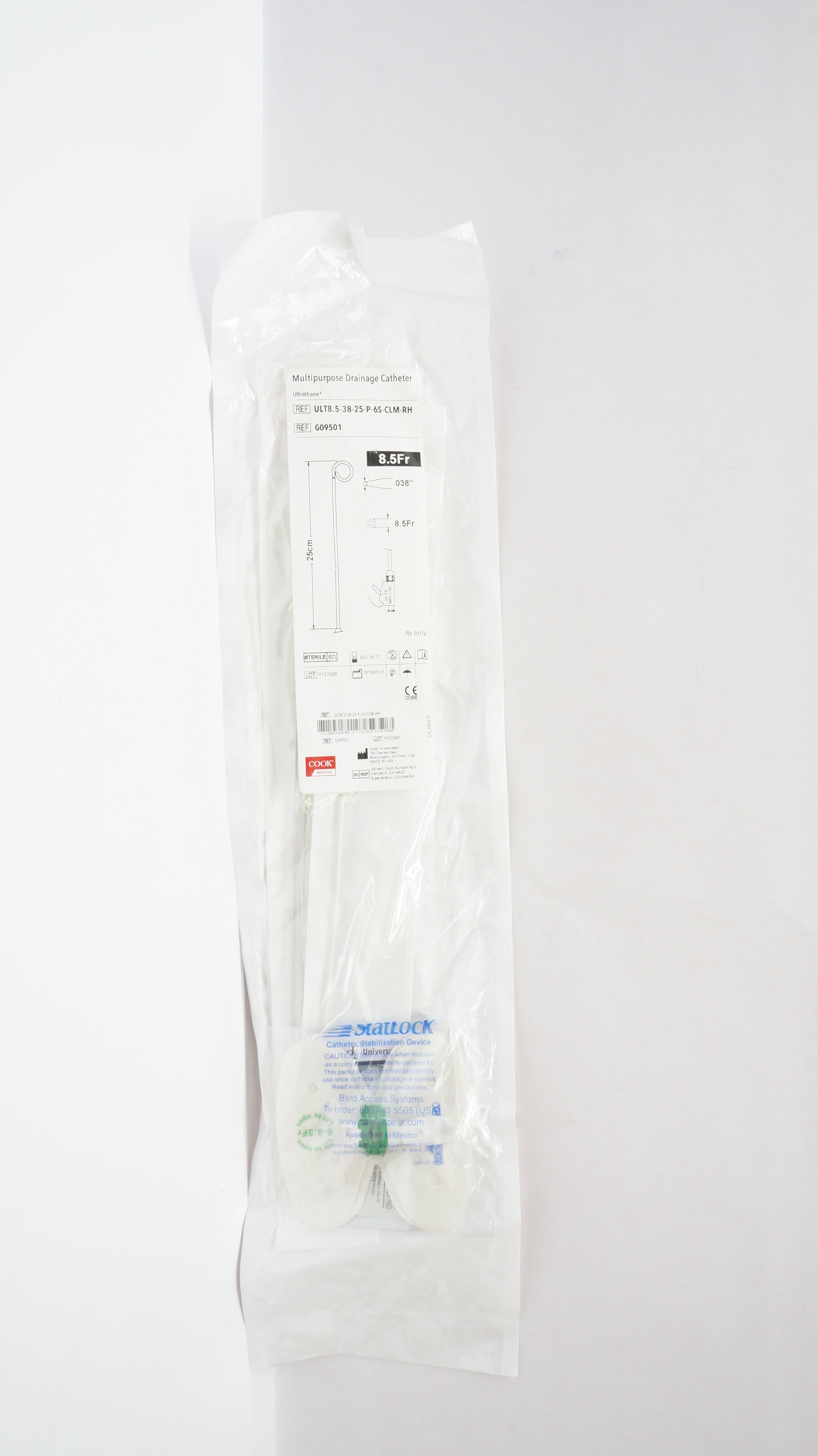 Cook Medical G09501 Multipurpose Drainage Cath. 8.5Fr x 25cm x .038inch (x)