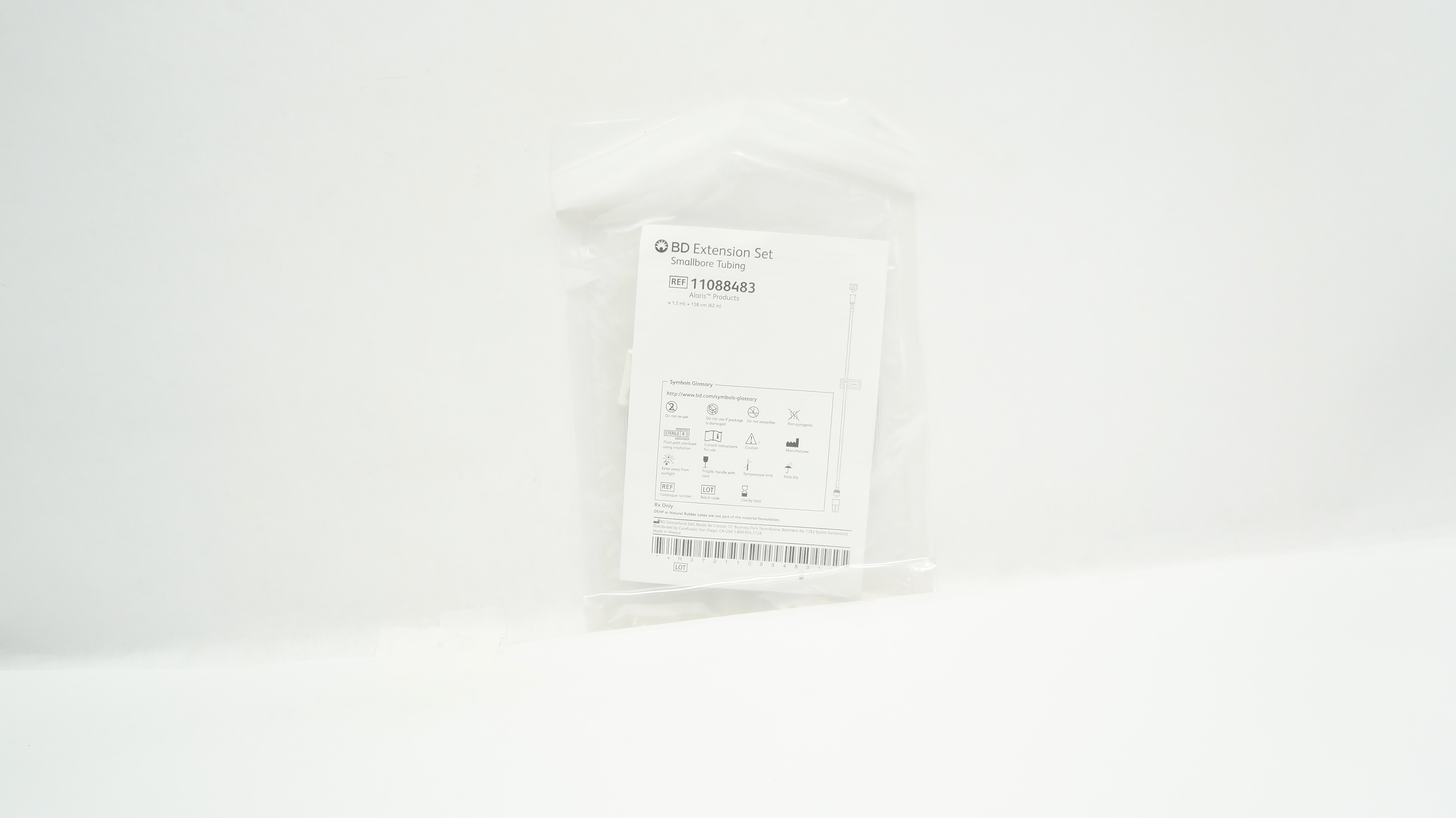 BD 11088483 Alaris Extension Set Smallbore Tubing 1.5ml x 62inch (Approx.)