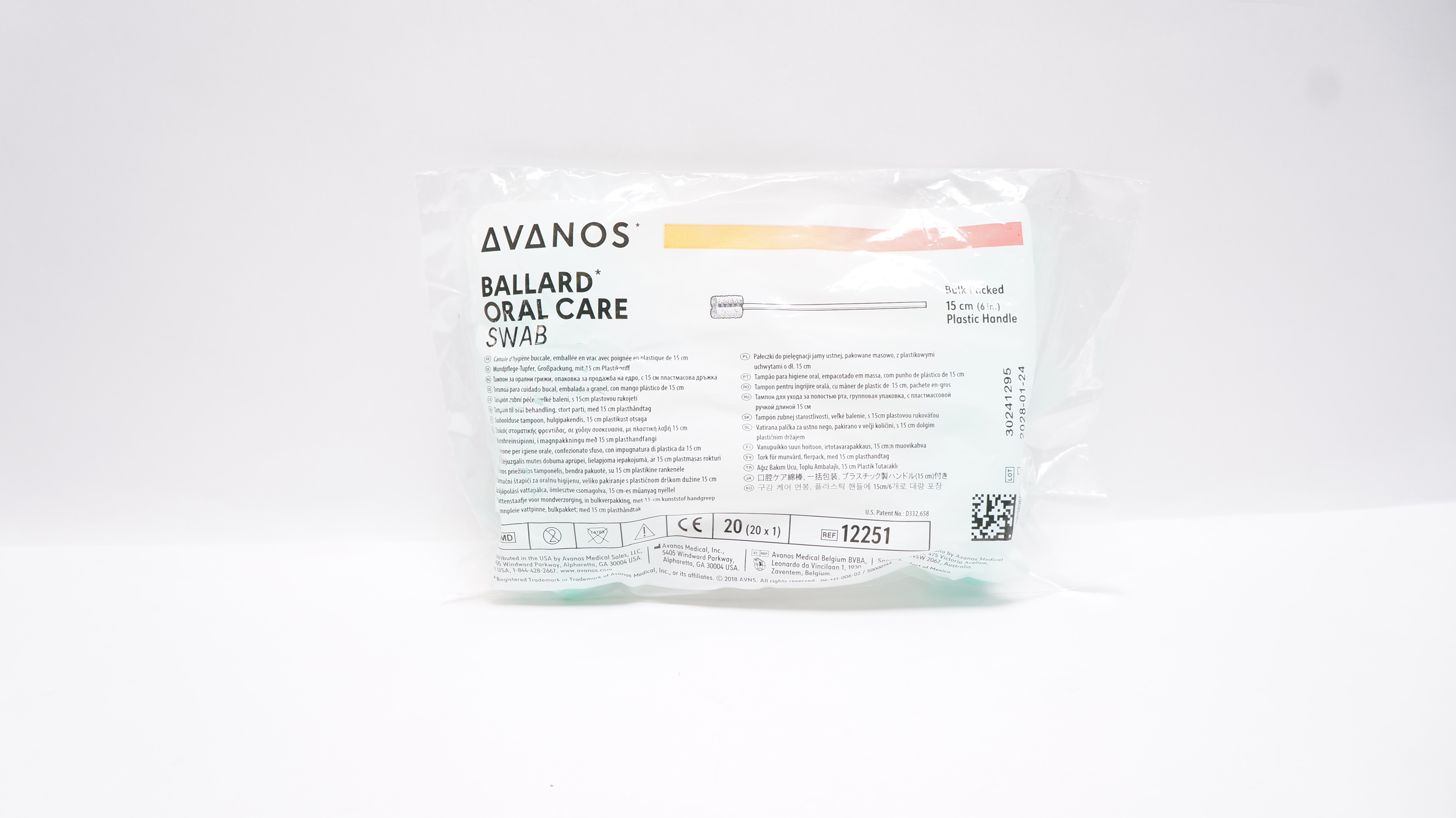 Avanos 12251 Ballard Oral Care Swab 6inch - Pack of 20