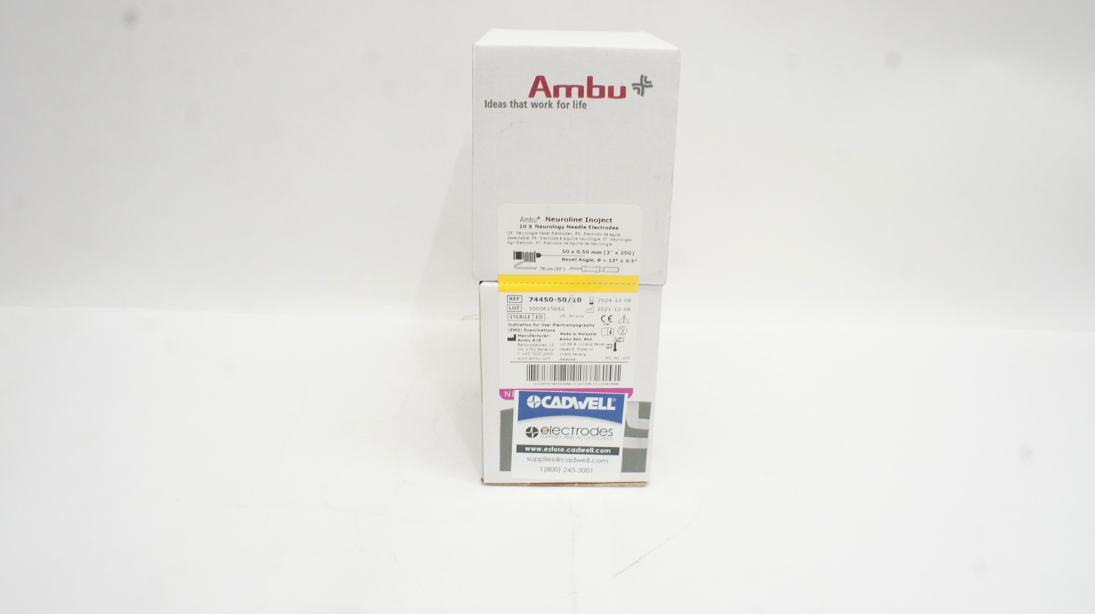 Ambu 74450-50/10 Neuroline Inoject Neurology Needle Electrodes 50 x 0.50mm - Box of 10