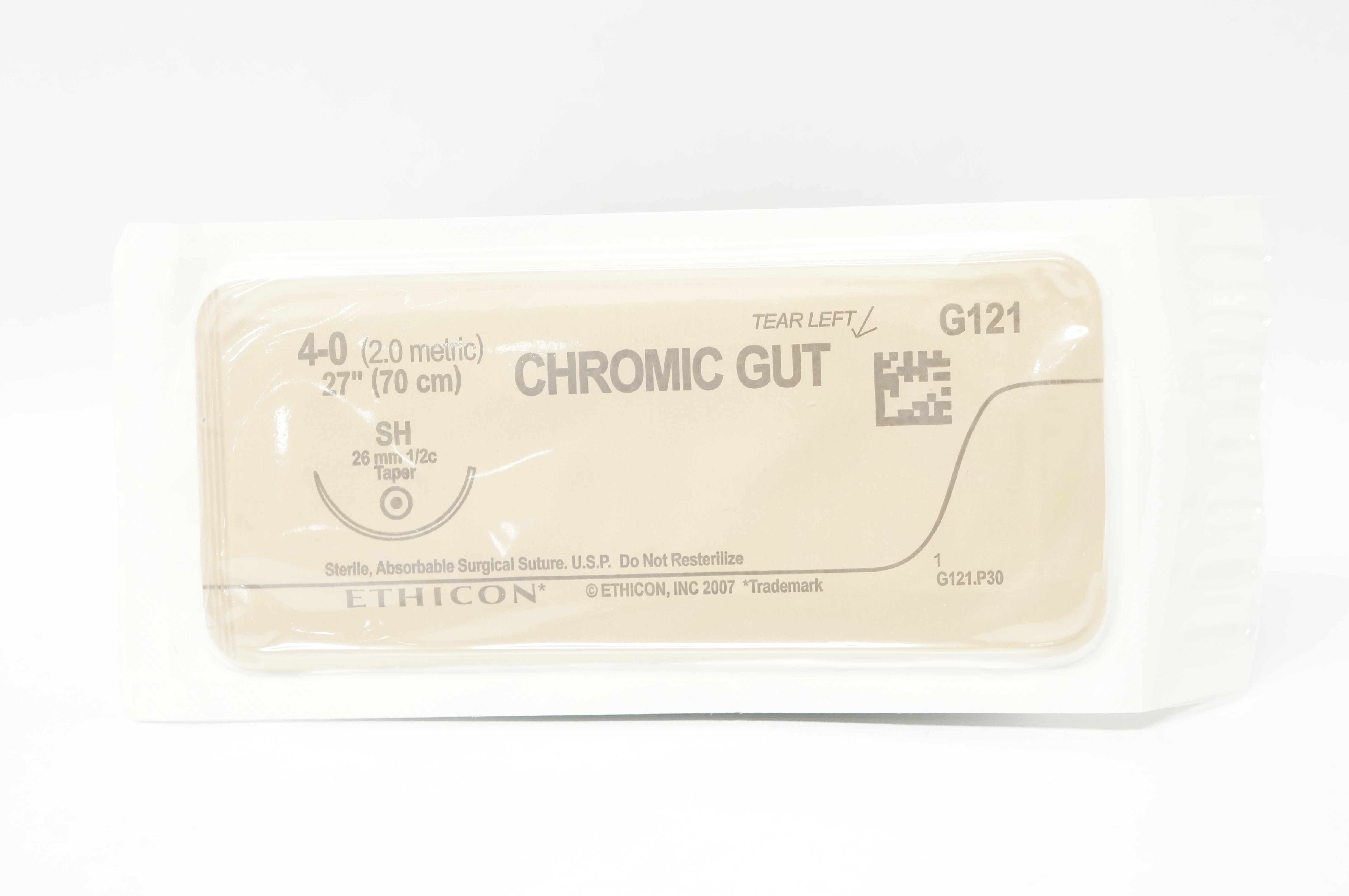 Ethicon G121 4-0 CHROMIC GUT Surgical Stre SH 26mm 1/2c Taper 27inch (x)
