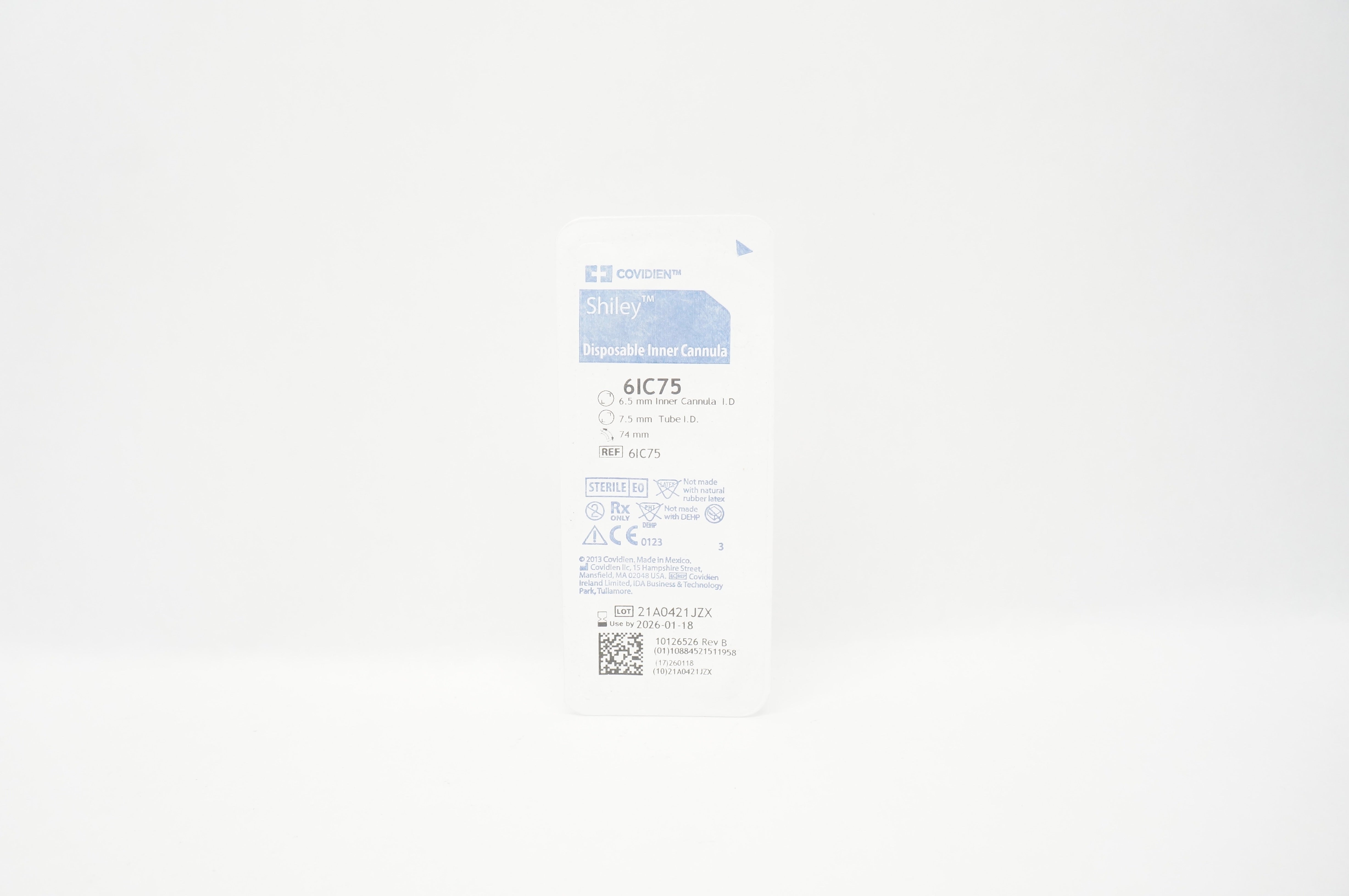Covidien 6IC75 Shiley Disposable Inner Cannula 6.5mm I.D. x 7.5 mm Tube x 74mm