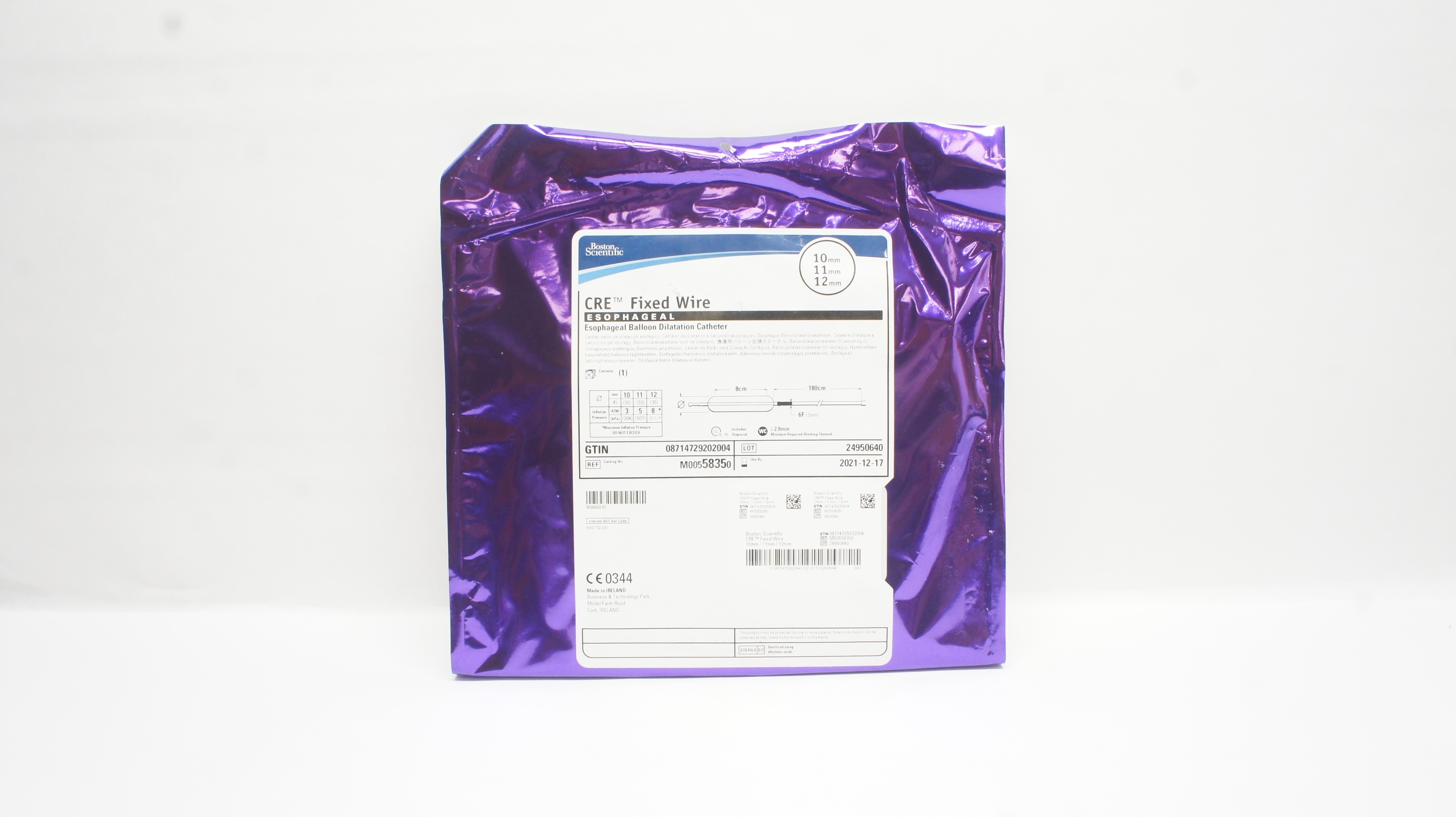 Boston Scientific 5835 CRE Esophageal Balloon Dilatation Cath.10x11x12mm(x)