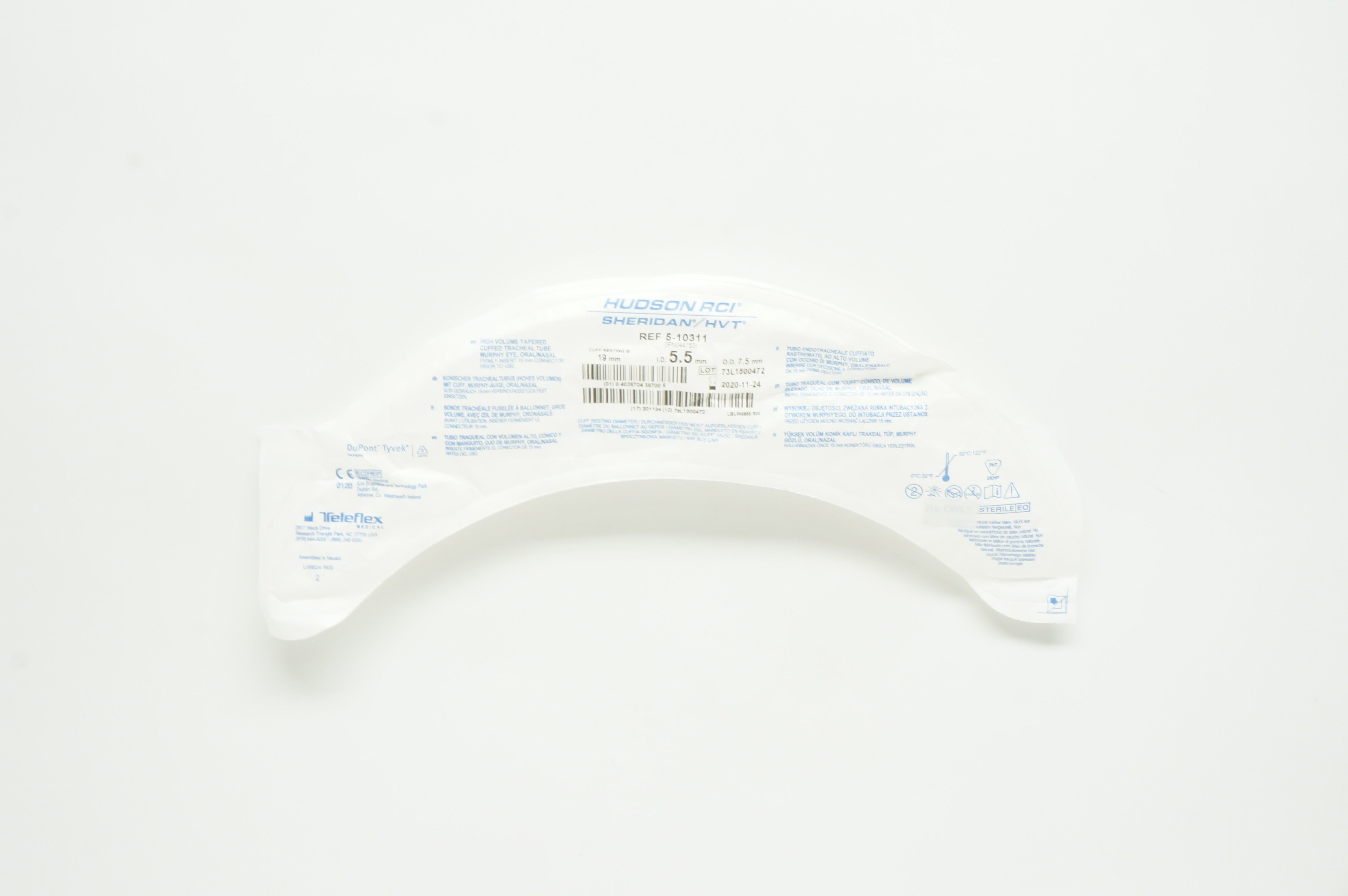 Hudson RCI 5-10311 Cuffed Tracheal Tube Murphy Eye 5.5mm x 7.5mm (x)
