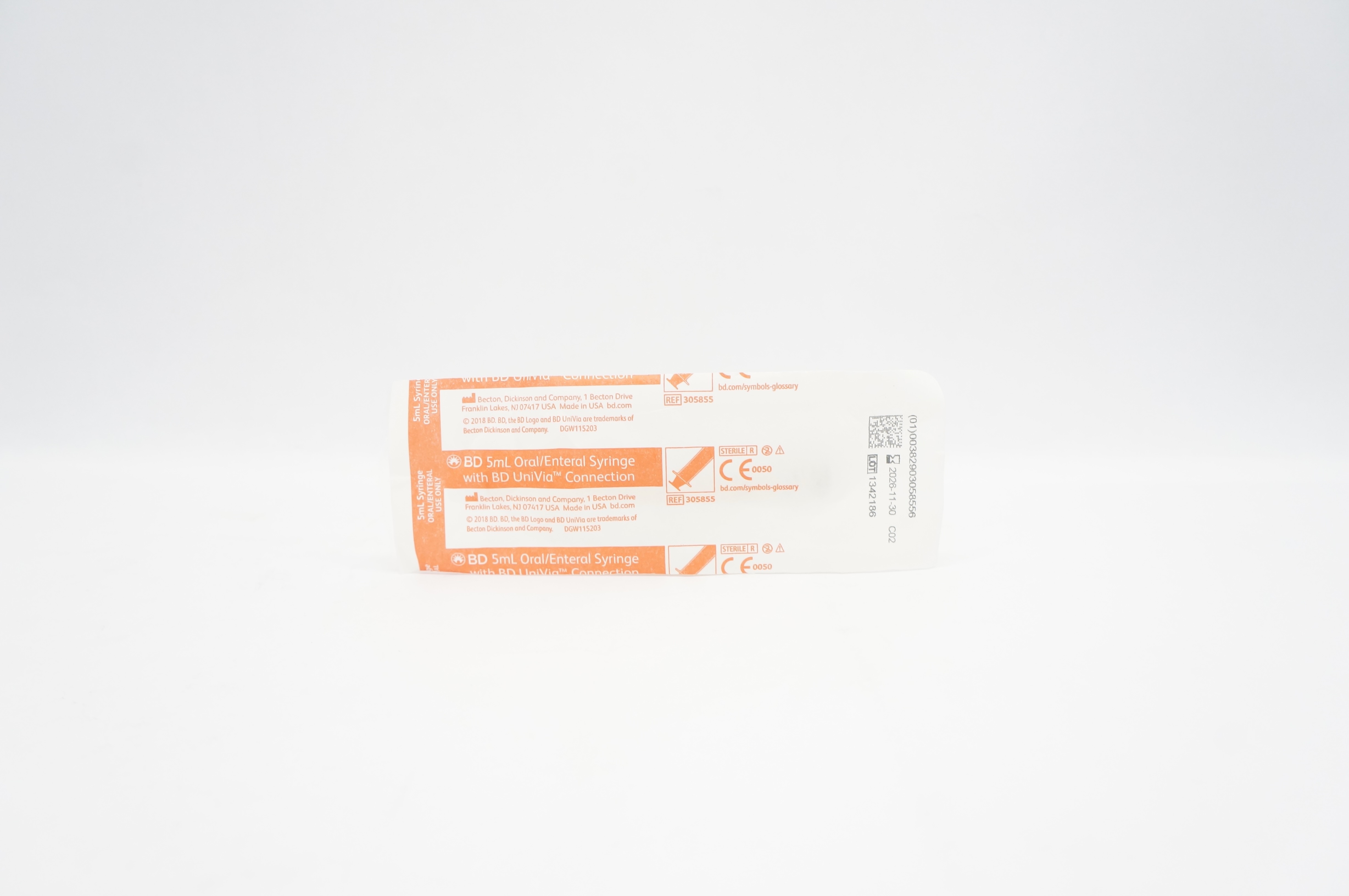 BD 305855 5mL Oral/Enteral Syringe with UniVia Connection