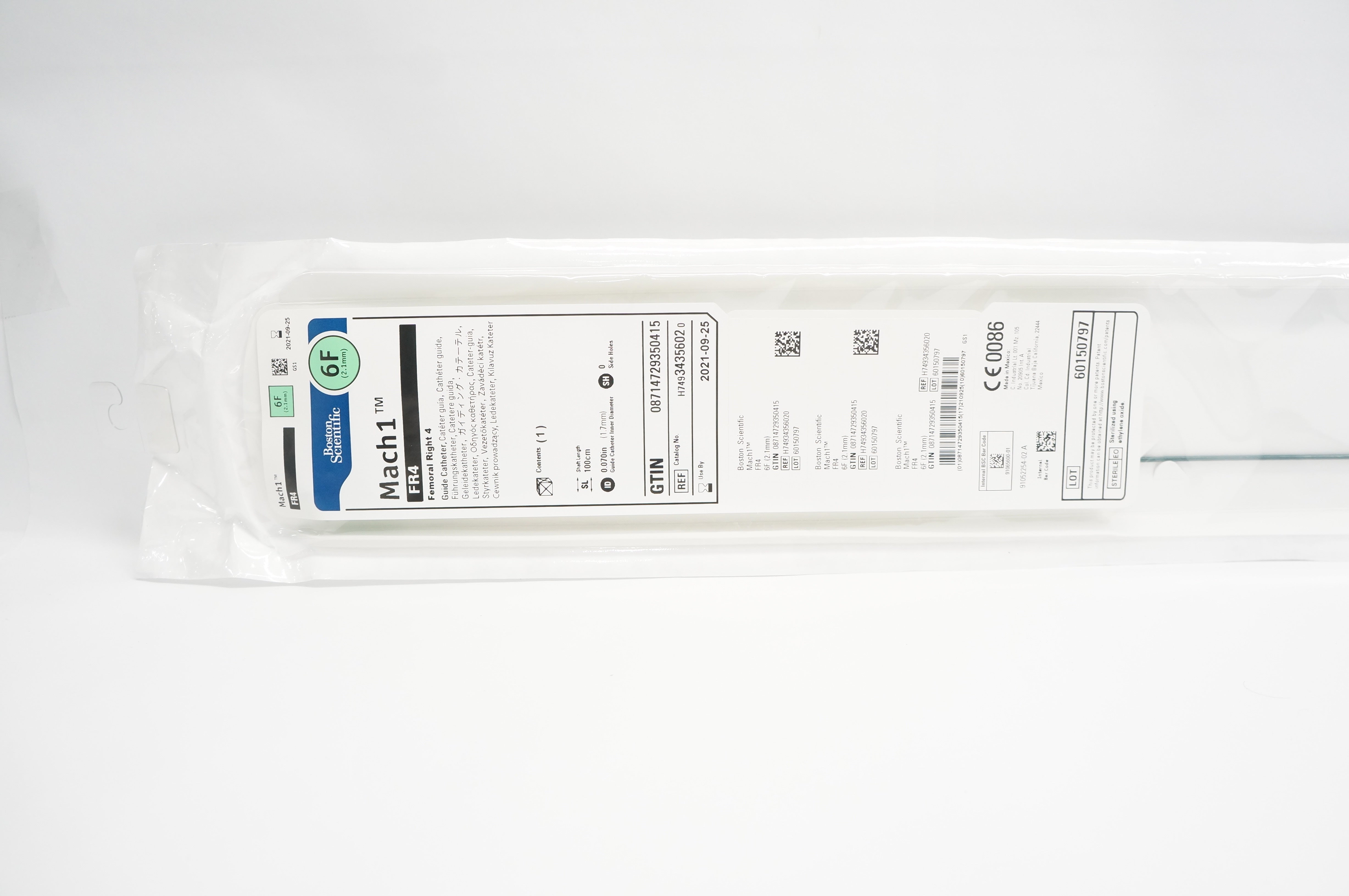 Boston Scientific H74934356020 Mach 1 FR4 Guide Cath. 6F x 100cm x 0 ...