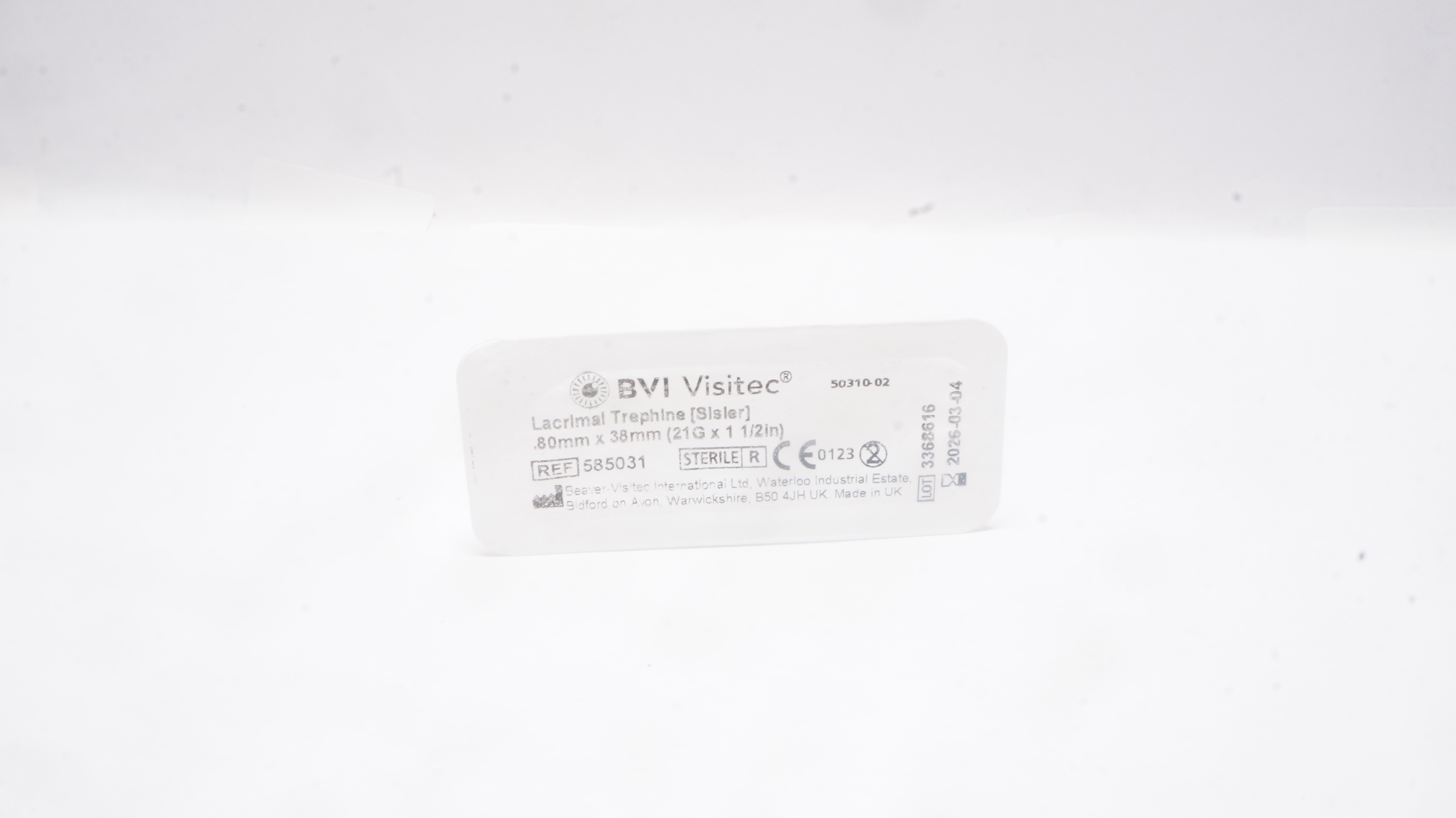 BVI 585031 Beaver Visitec Lacrimal Trephine 21G x 11/2inch