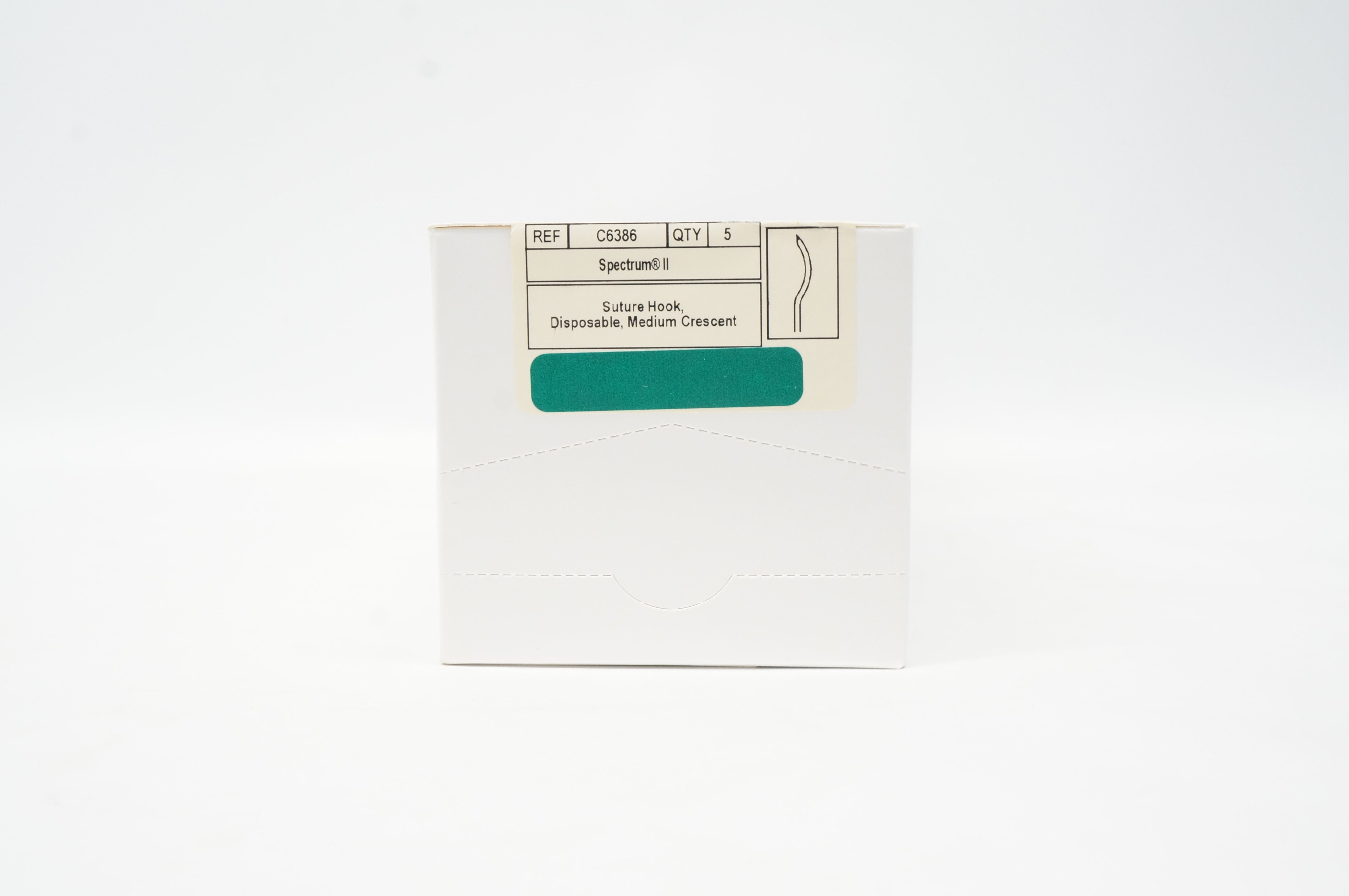 ConMed C6386 Spectrum II Stre. Hook, Disposable, Medium, Crescent (x) - Box of 5