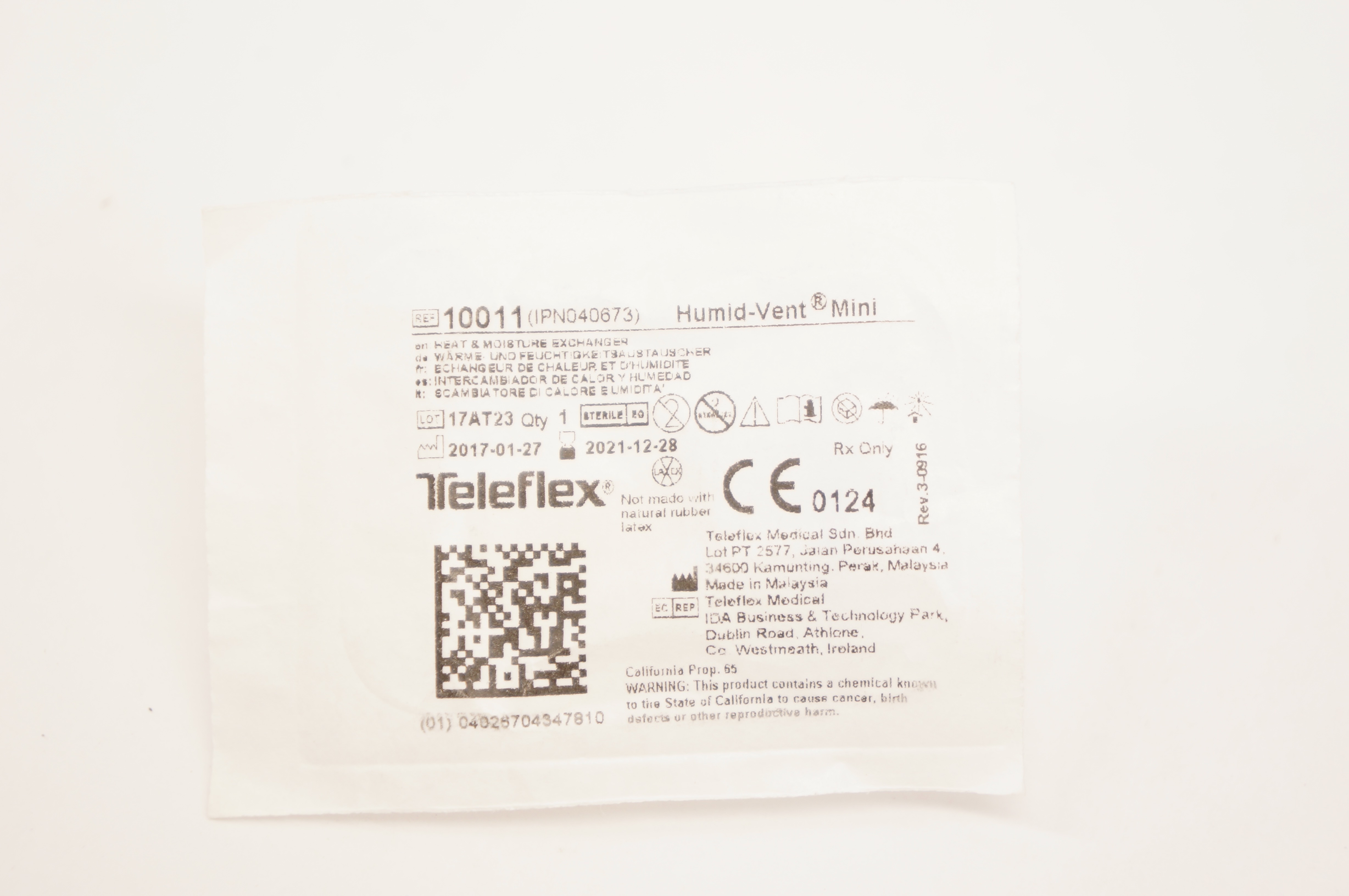 Teleflex 10011 Humid-Vent Heat & Moisture Exchanger (x)
