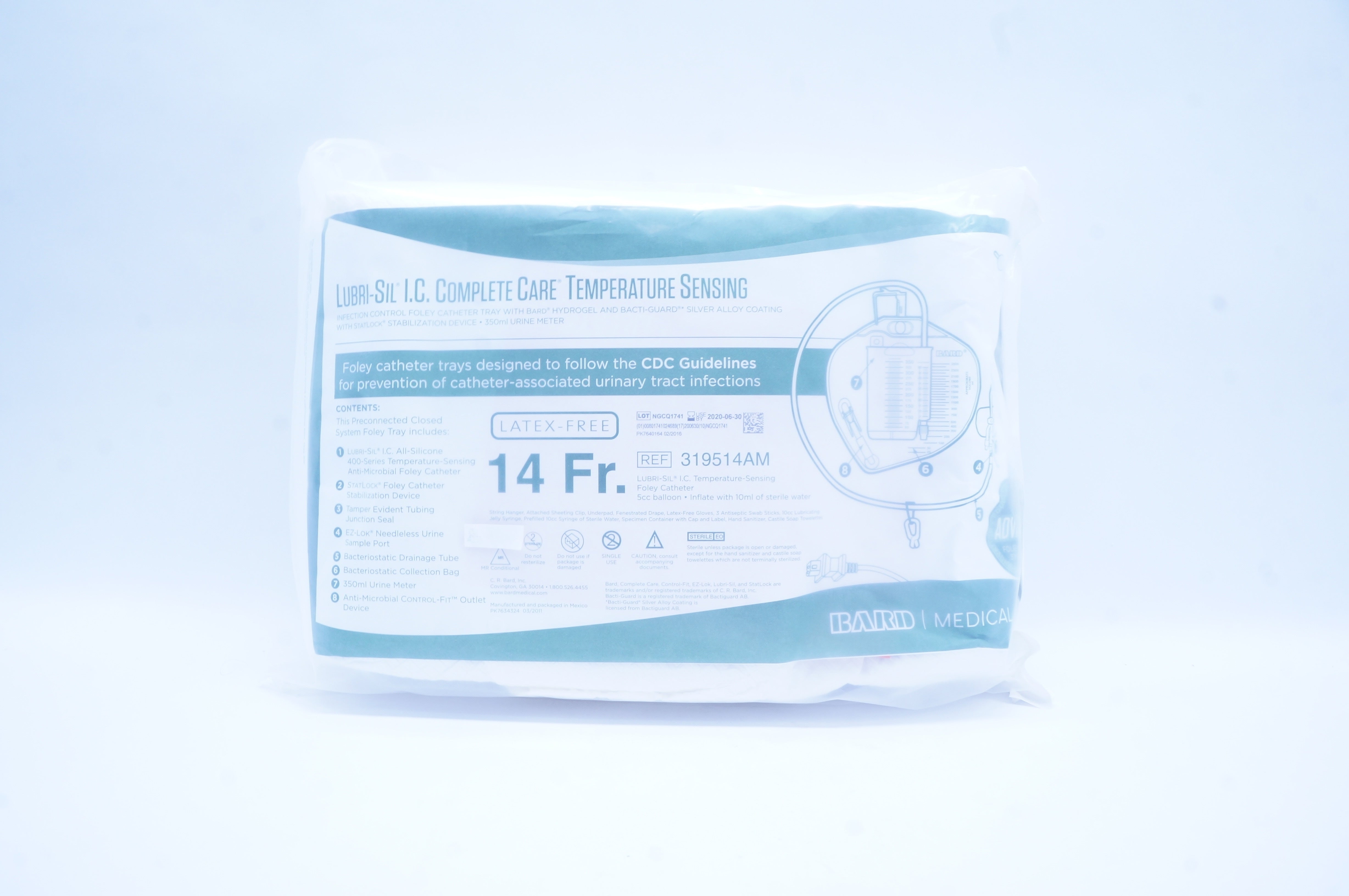Bard 319514AM Lubri-Sil I.C. Complete Care Temperature-Sensing 14Fr (x)