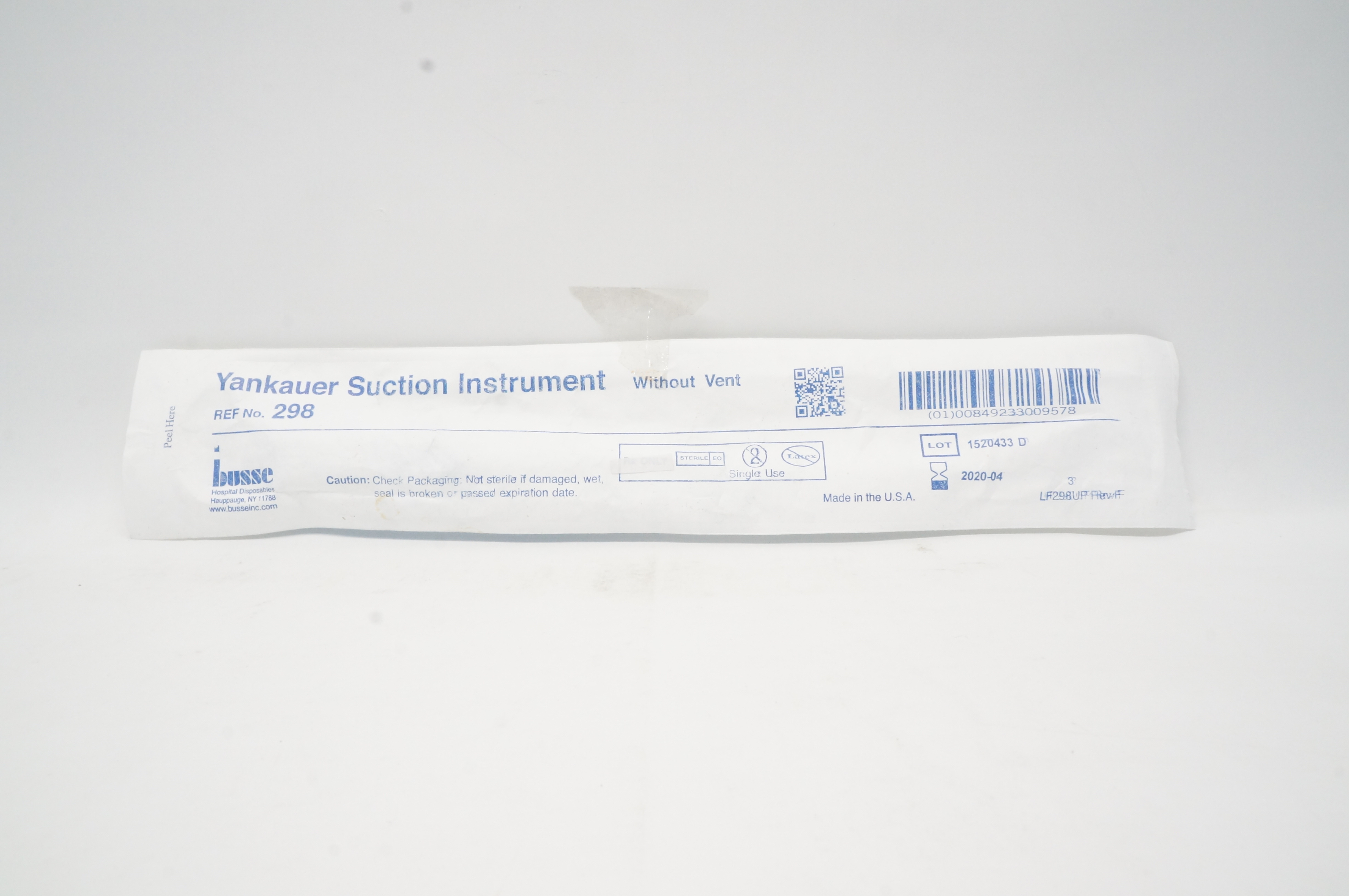 Busse 298 Yankauer Suction Instrument Without Vent