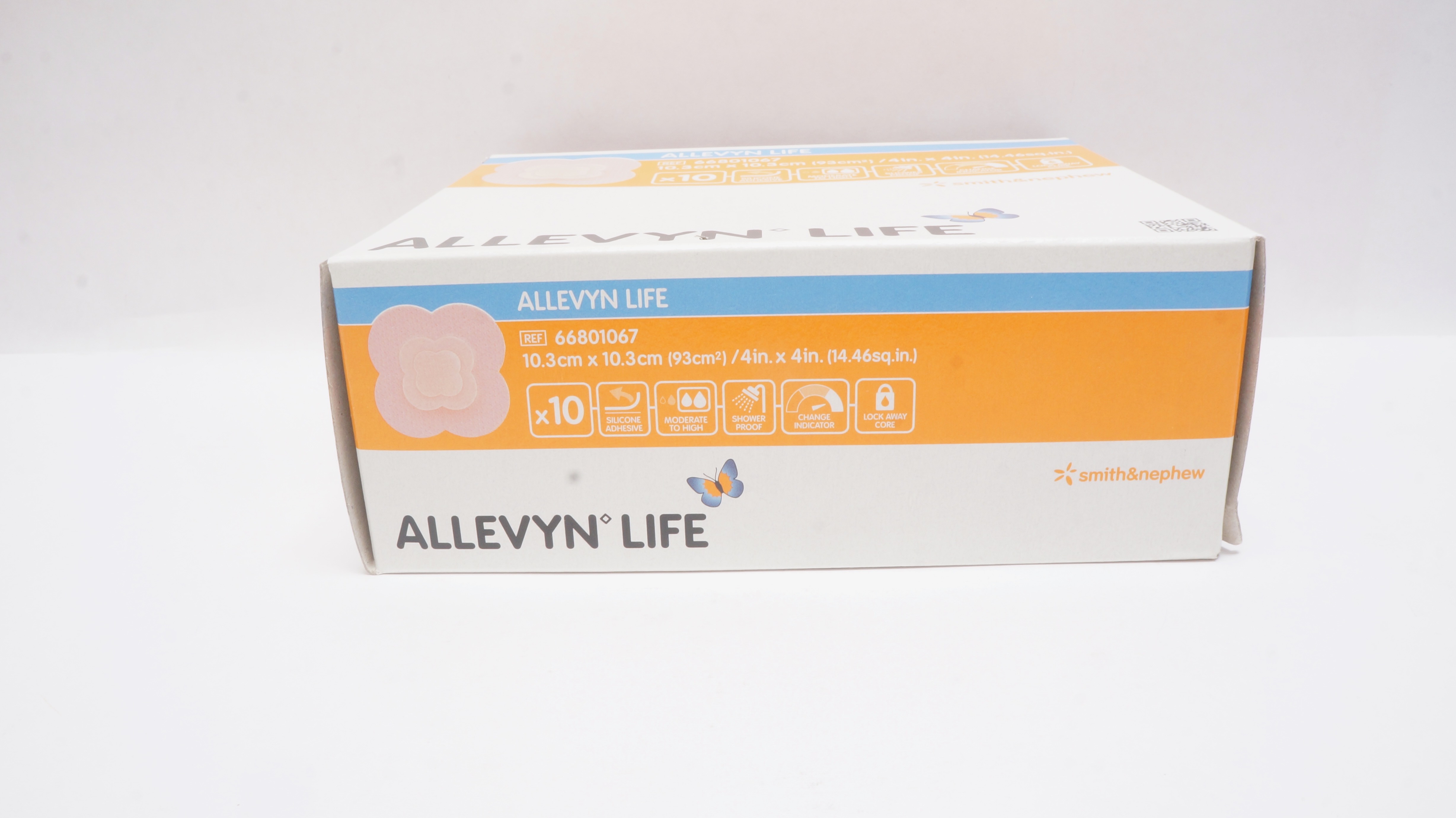 Smith&Nephew 66801067 ALLEVYN Life Silicone Adhesive 4 x 4 inch - Box of 10