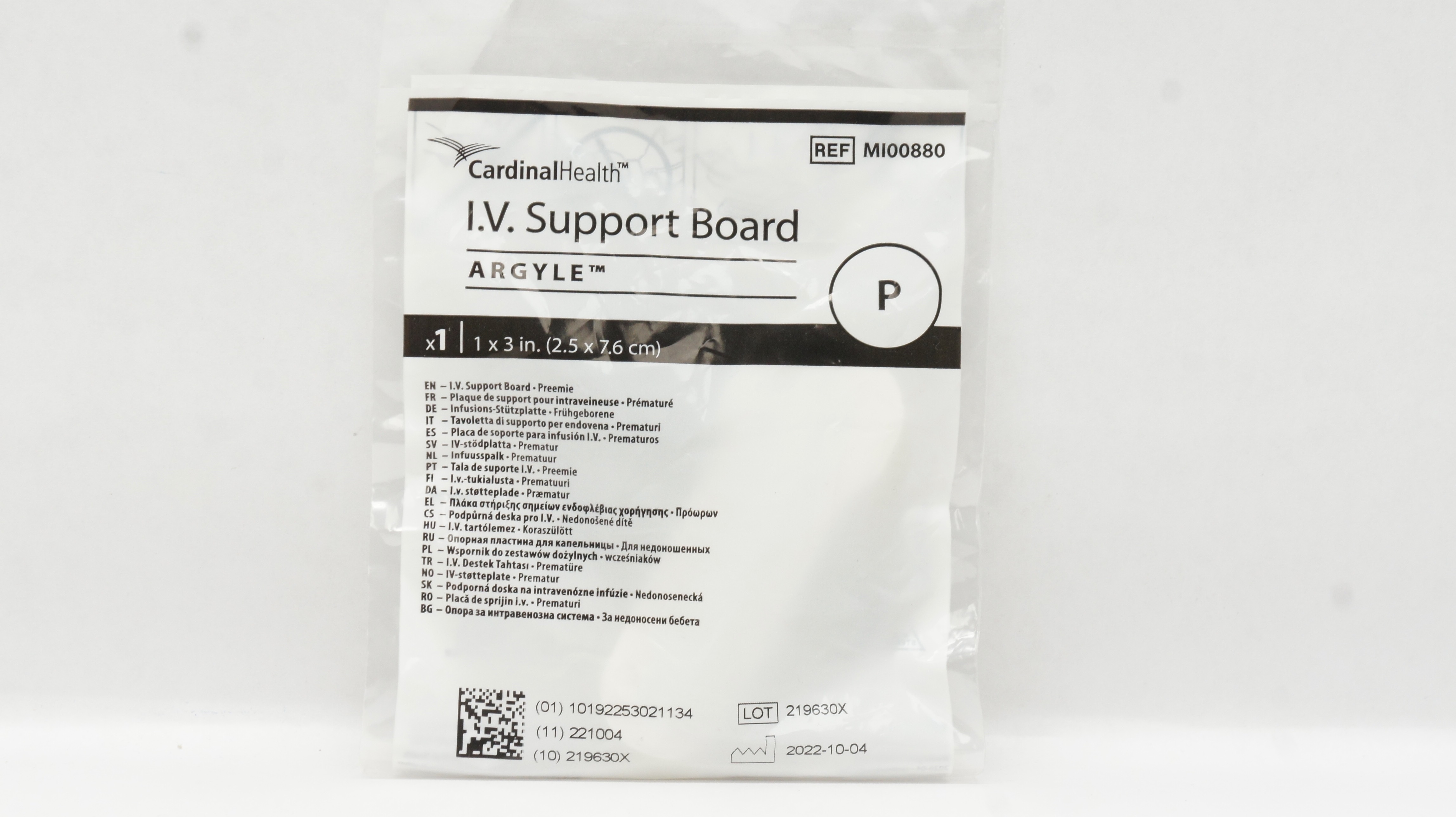 Cardinal Health MI00880 Argyle I.V. Support Board 1inch x 3inch