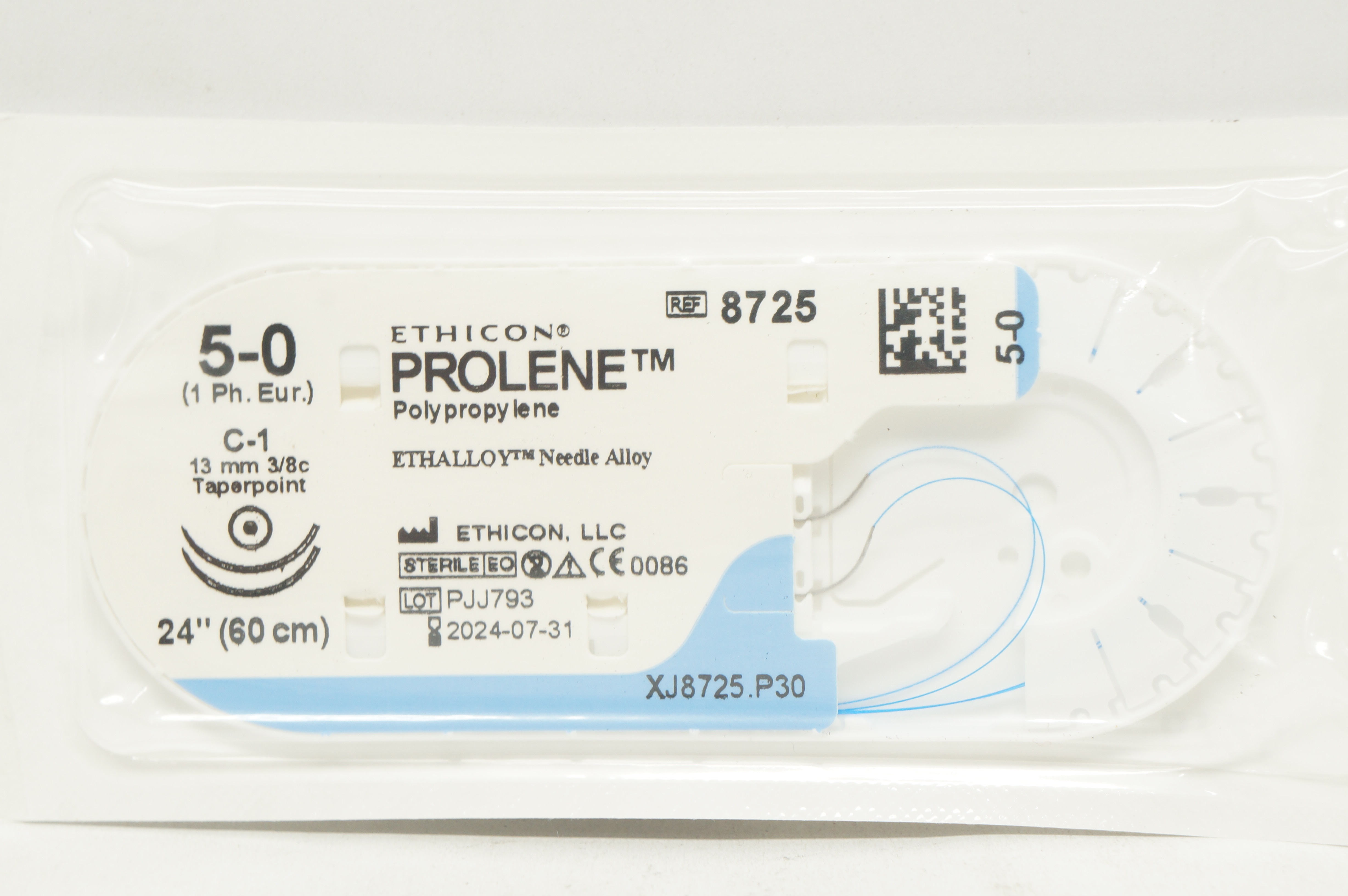 Ethicon 8725 5-0 Prolene Polypropylene Stre C-1 13mm 3/8c Taperpoint, 24inch
