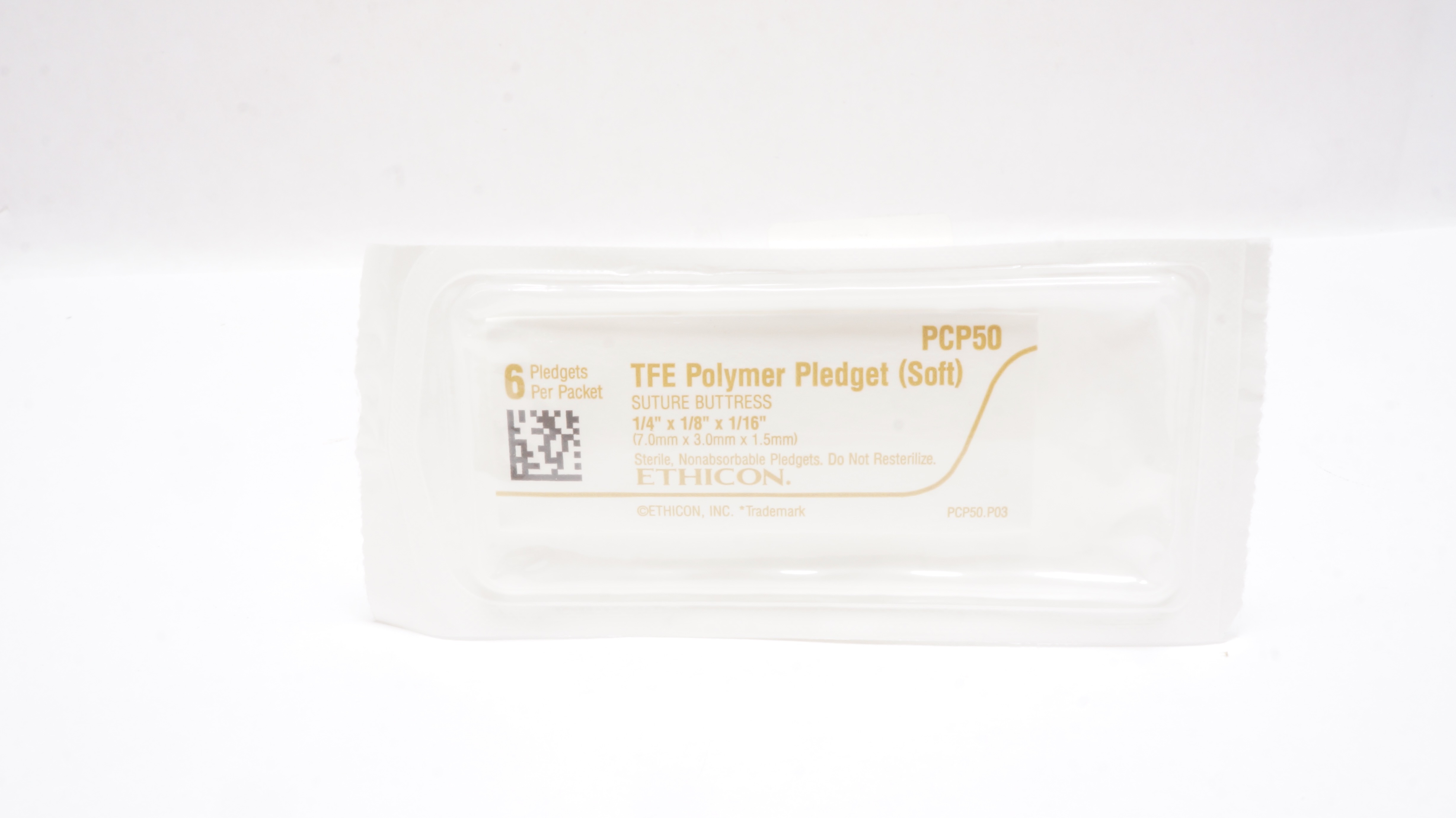 Ethicon PCP50 TFE 6 Polymer Pledget Soft Stre Buttress 1/4x1/8x1/16inch