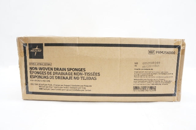 Medline PRM256000 Non-Woven Drain Sponges 4inch x 4inch - Case of 1200