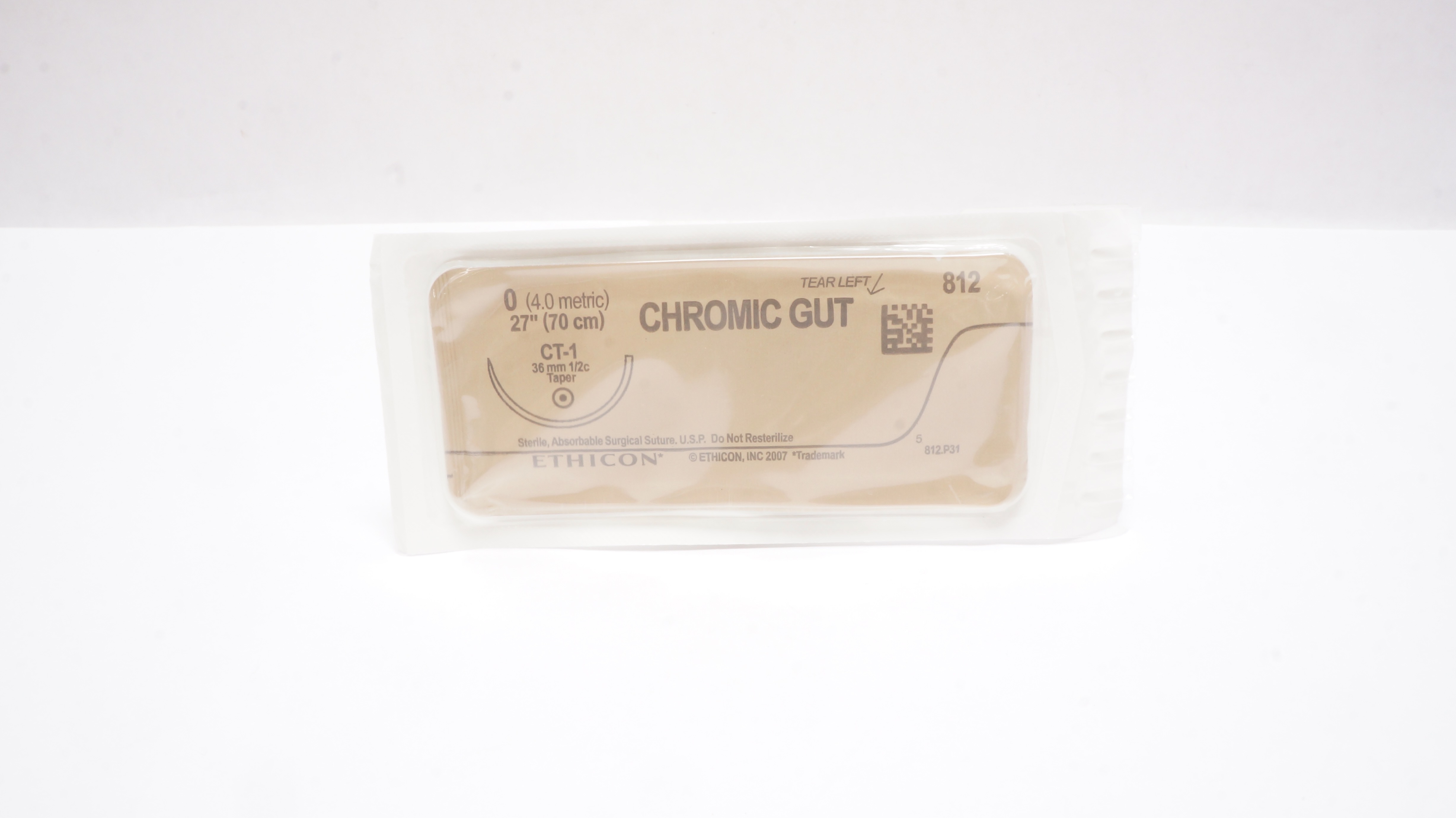Ethicon 812 0 CHROMIC GUT Surgical Stre CT-1 36mm 1/2c Taper, 27inch (x)