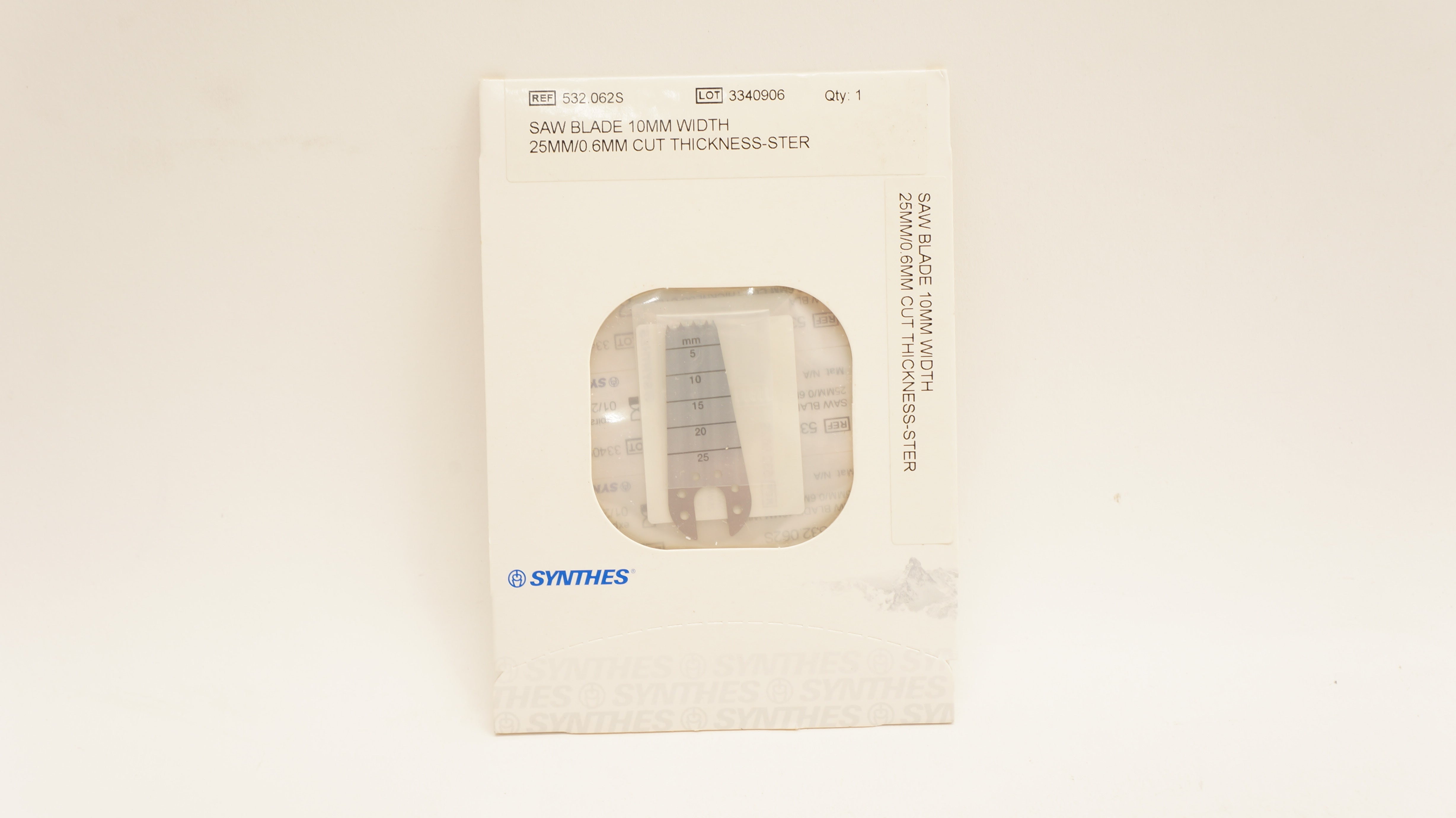 Synthes 532.062S Saw Blade 10 x 25/0.6mm Cut Thickness-Ster (x)
