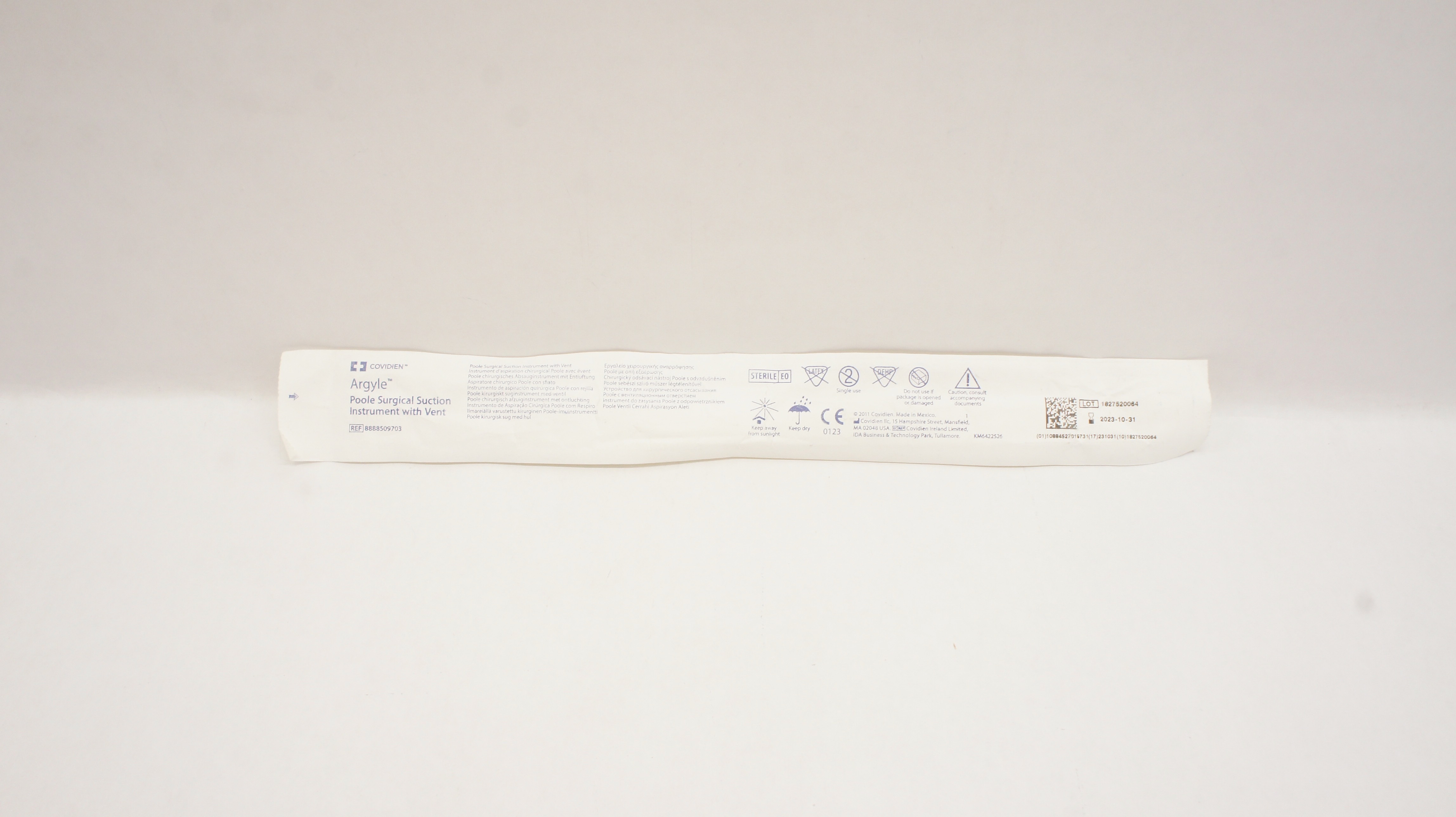 Covidien 8888509703 Argyle Poole Surgical Suction Instrument + Vent