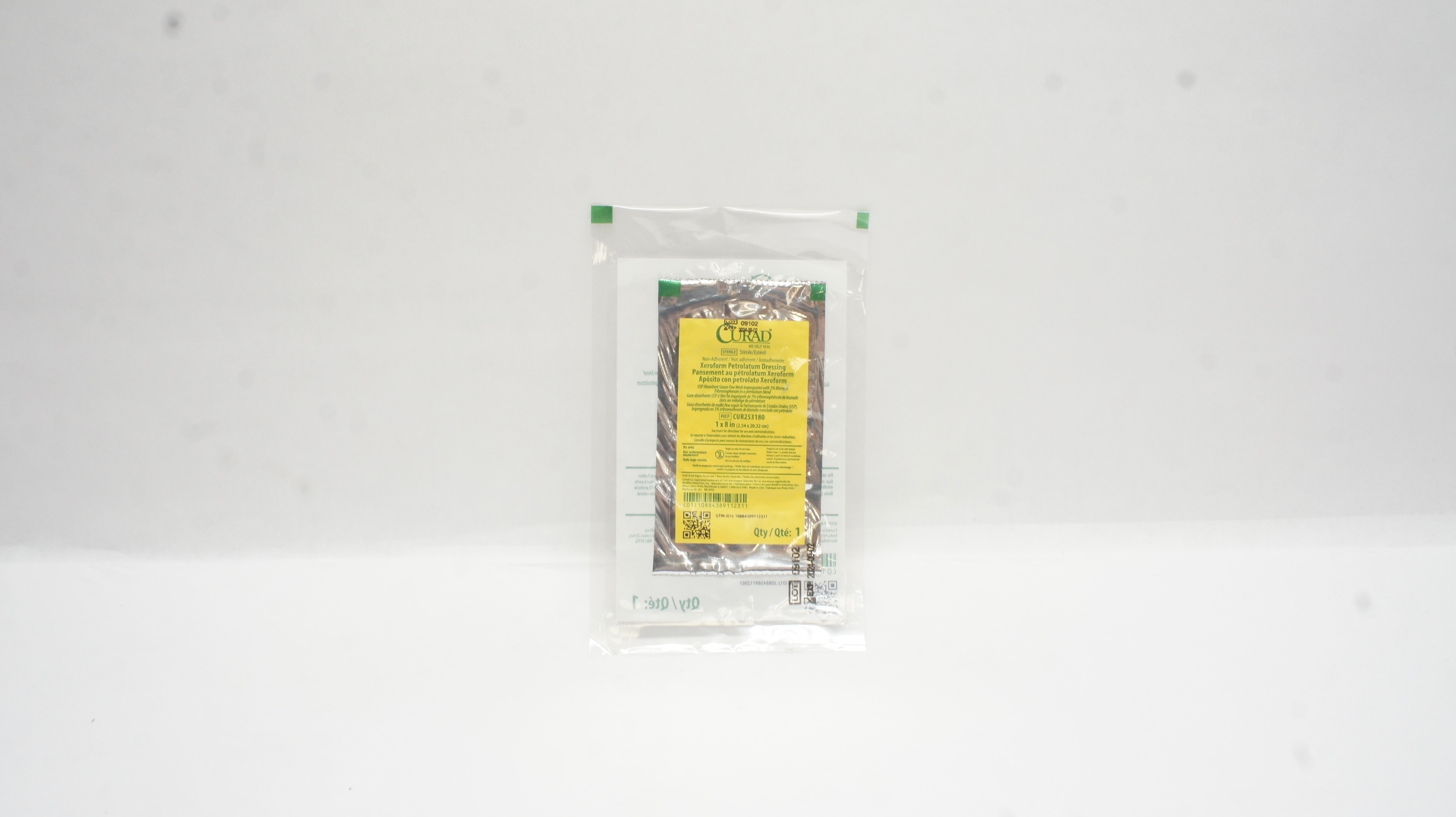 Medline CUR253180 Curad Xeroform Petrolatum Dressing 1inch x 8inch